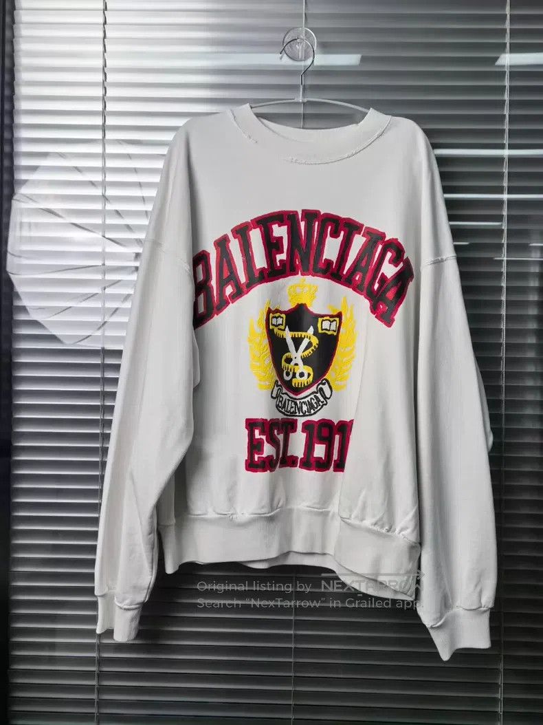 Balenciaga Balenciaga Letter logo print round neck pullover sweatshir Size US M / EU 48-50 / 2 - 1 Thumbnail