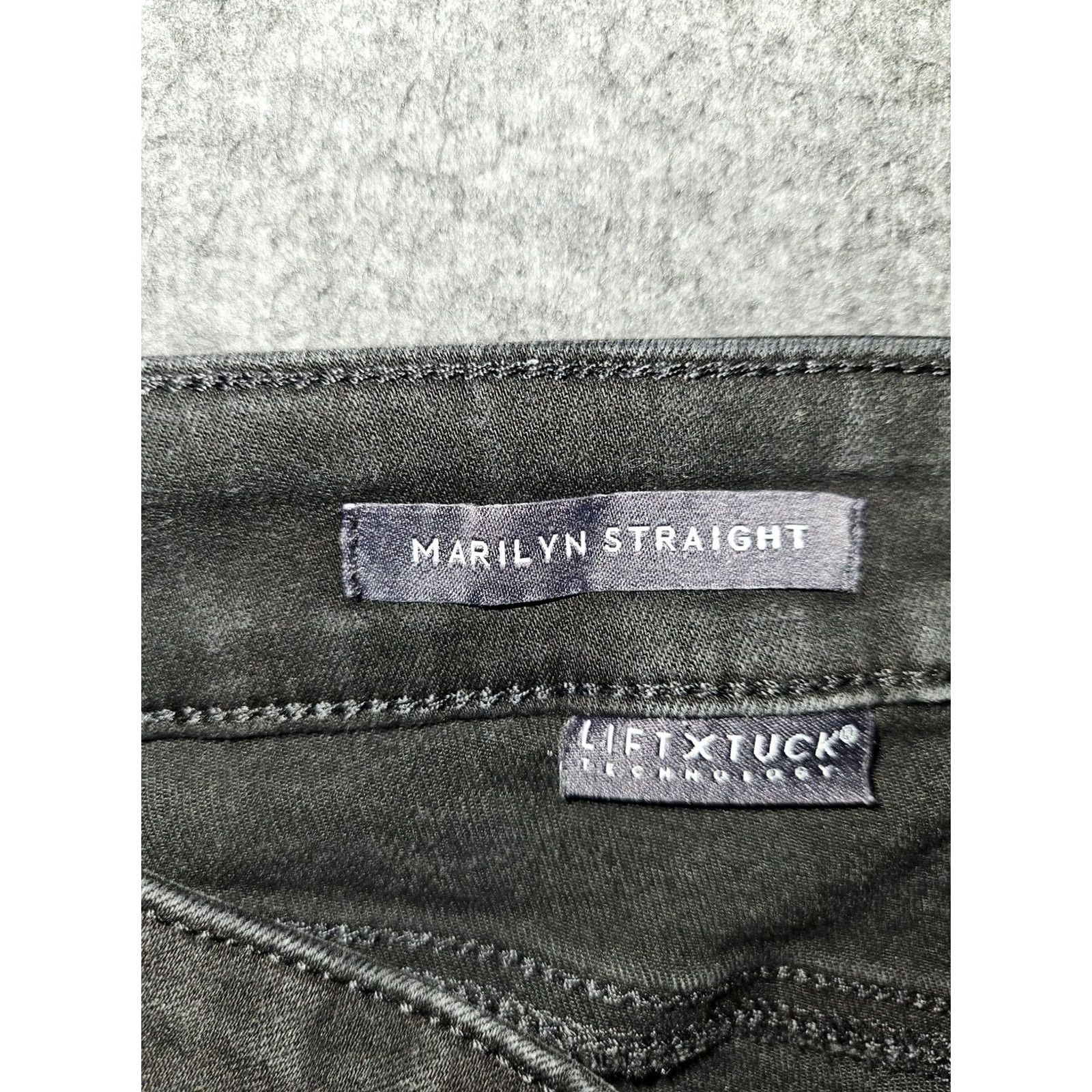 NYDJ NYDJ Jeans Womens 8 Black Marilyn Straight Leg Lift Tuck Stretch Denim Pants Size 30" / US 8 / IT 44 - 3 Thumbnail