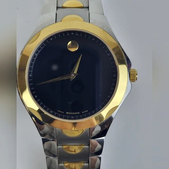 Movado Movado Luno Sport Black Dial Two Tone Watch 81 G1 1853 Grailed