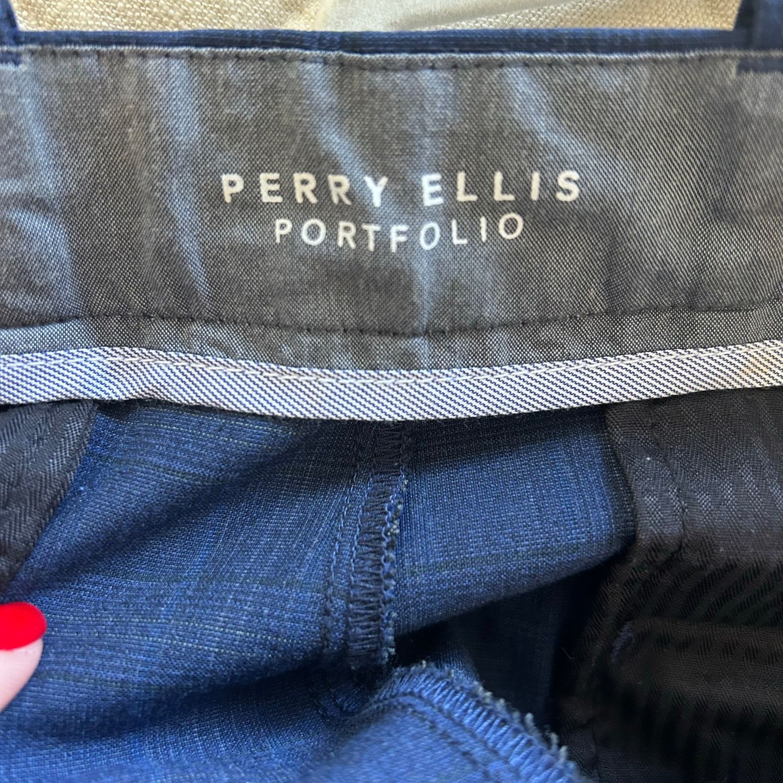 Perry Ellis Men’s Perry Ellis blue plaid trousers Size US 36 / EU 52 - 4 Thumbnail