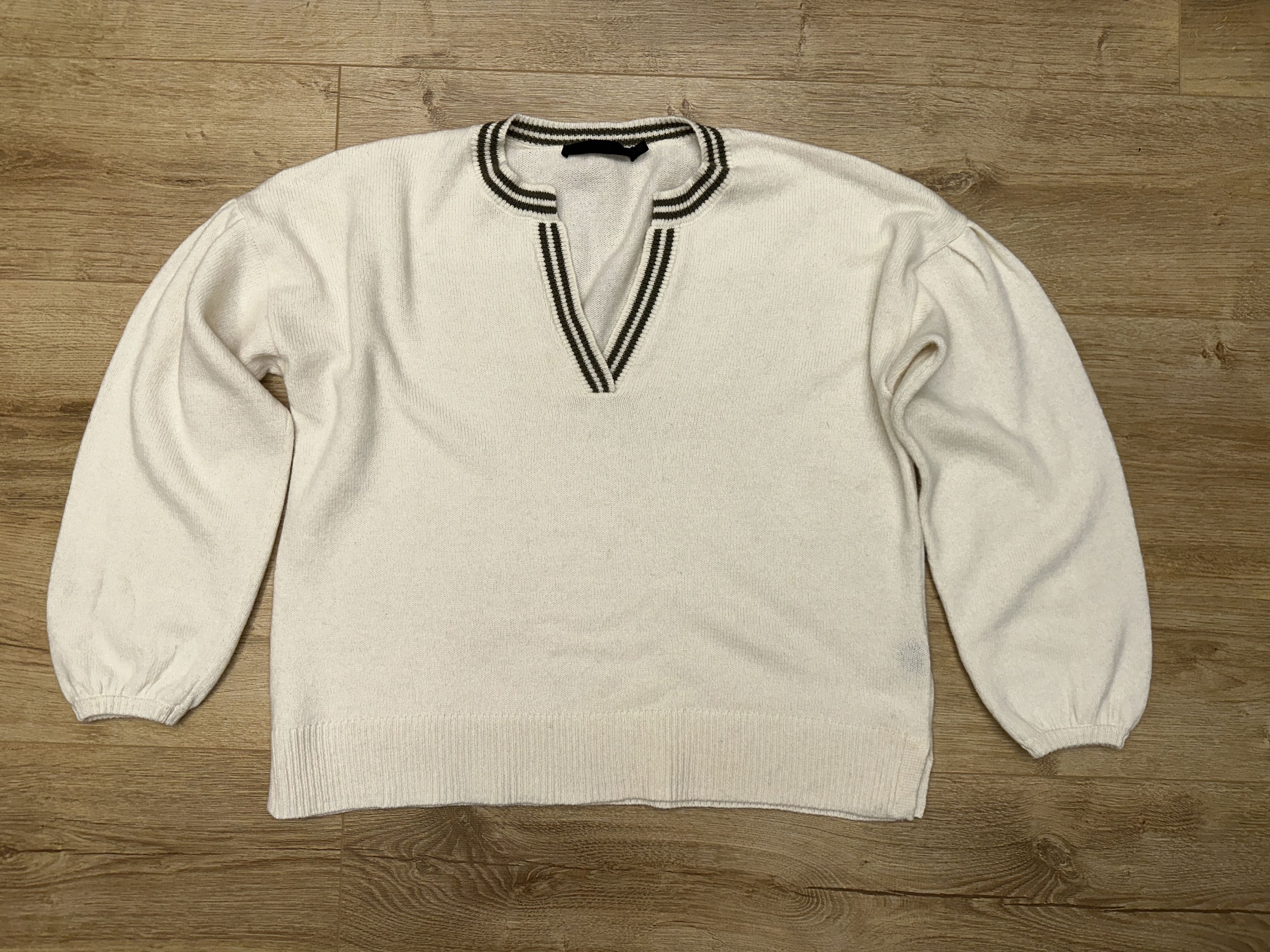 Other Jenni Kayne Wool Cashmere Knit Striped Trim Pullover Size L Size L / US 10 / IT 46 - 2 Thumbnail