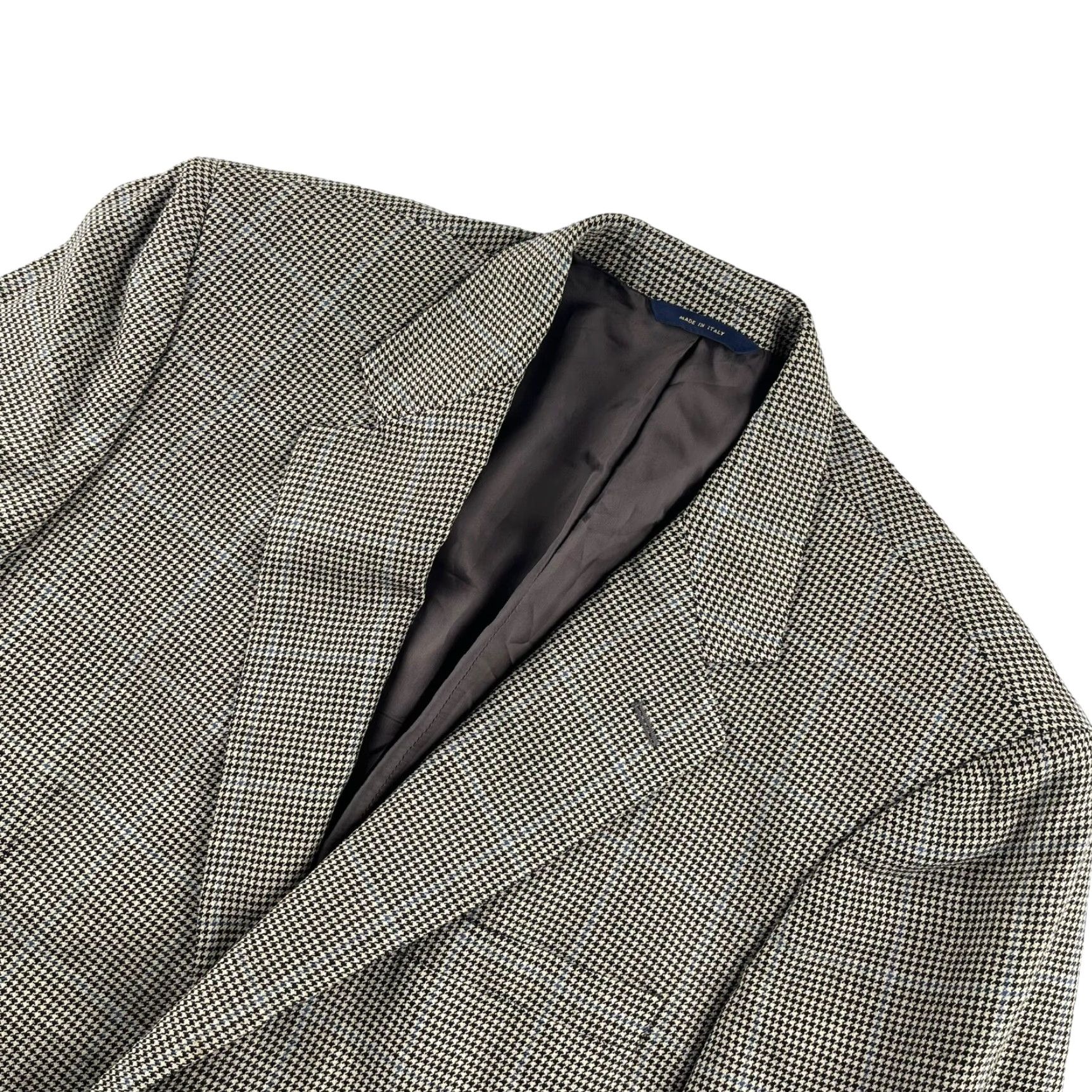 Brooks Brothers Brooks Brothers Blazer Jacket Mens Wool Brown Houndstooth 42 Regular Italy Notch 2-Button Single-Vented Size 42R - 2 Thumbnail