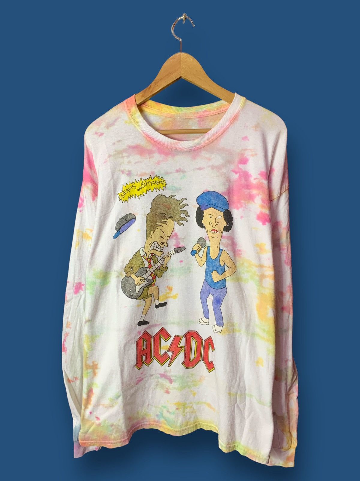 Band Tees Rare! Beavis Butthead MTV x ACDC Band Tee Tie Dye Size US XL / EU 56 / 4 - 1 Thumbnail