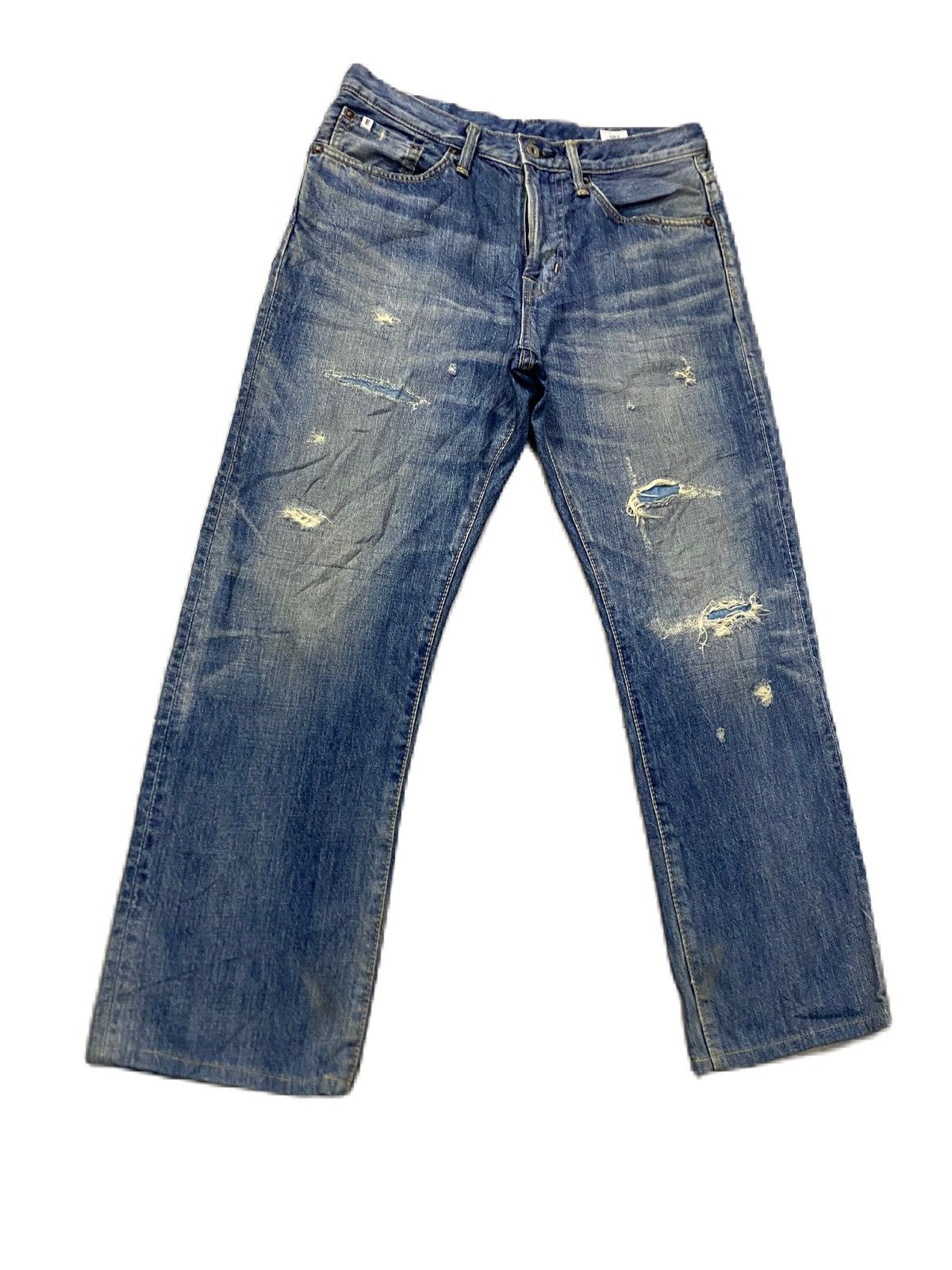 Edwin × Kapital EDWIN BLACK LABEL DISTRESS DESIGN GRUNGE STYLE Size US 30 / EU 46 - 2 Thumbnail