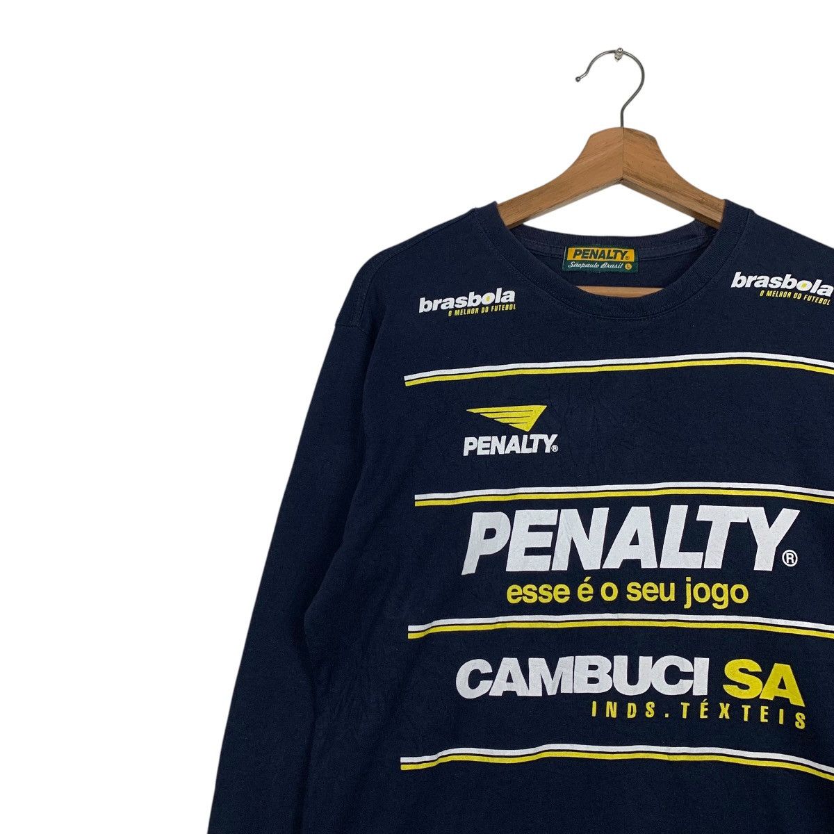 Penalty Vintage PENALTY Brazil Big Logo Long Sleeve Tees #2848-C128 Size US L / EU 52-54 / 3 - 3 Thumbnail