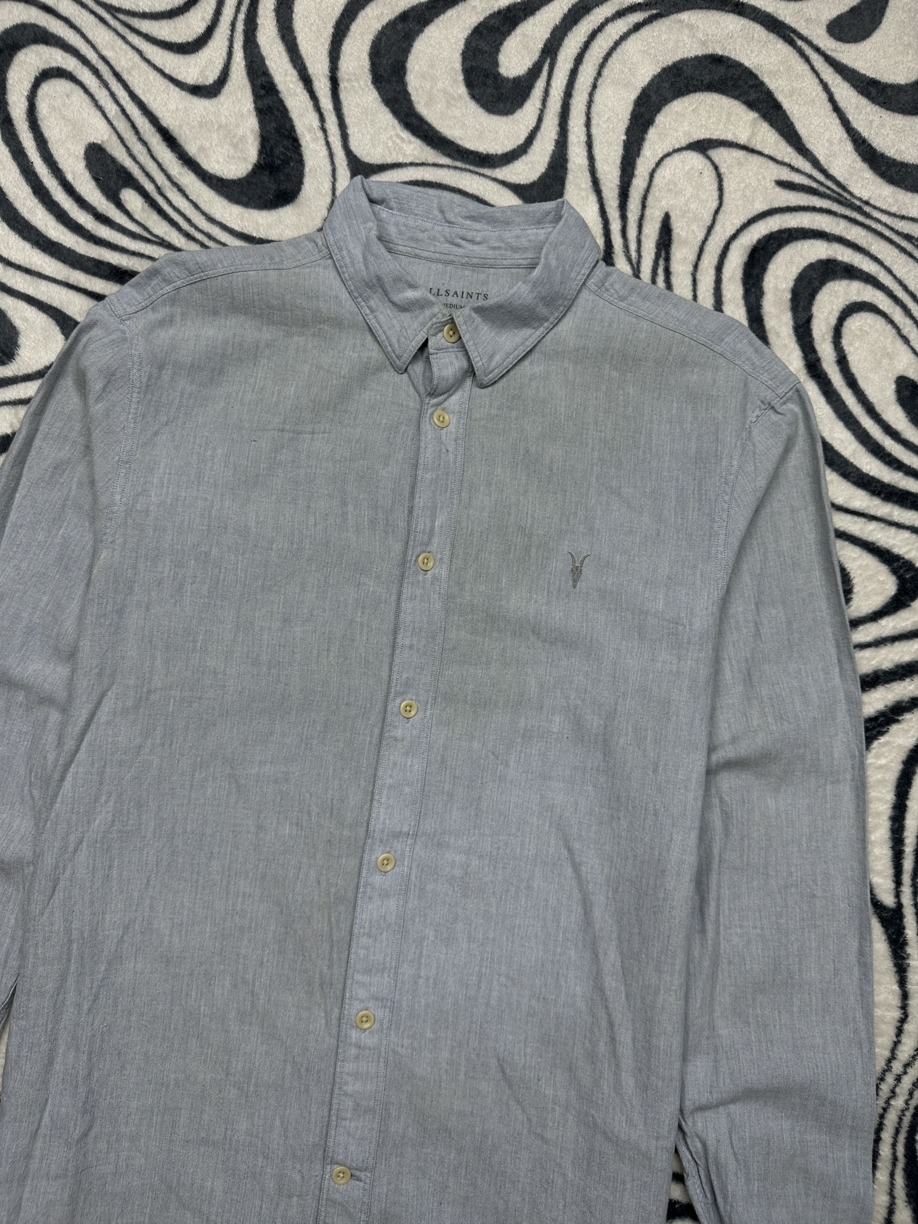Allsaints AllSaints Mens Millard Long Sleeve Shirt Size US M / EU 48-50 / 2 - 2 Thumbnail