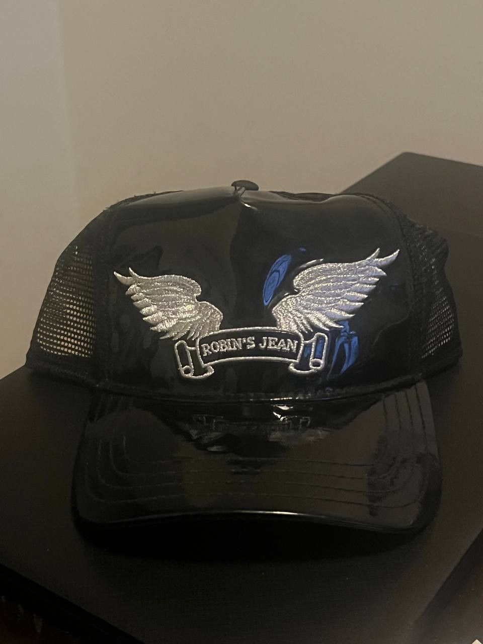 Robins Jeans Robins Jean Patent Leather Hat Cap Black Silver Rare Size ONE SIZE - 1 Preview