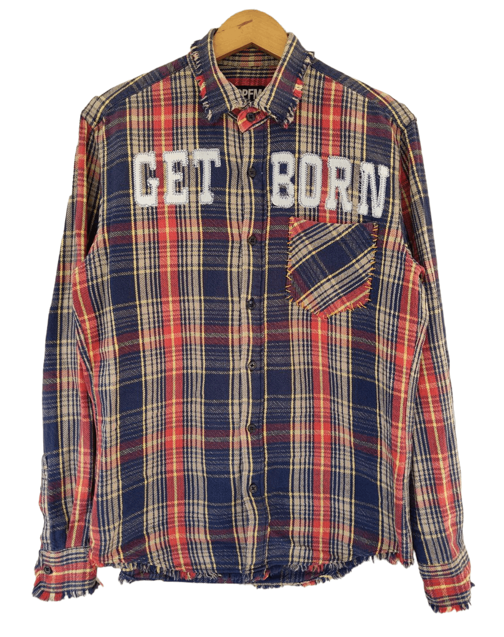 image of Beauty Beast x Flannel Ppfm Get Born Flannel in Blue, Men's (Size Medium)