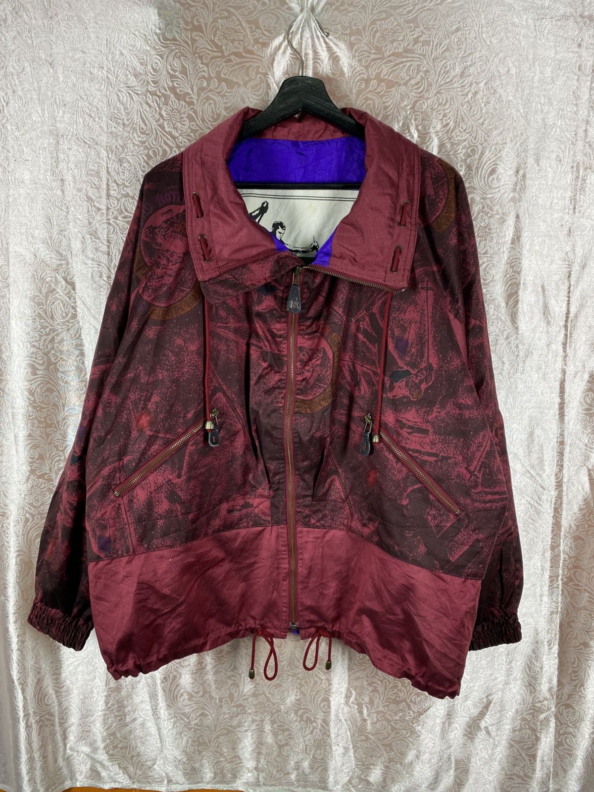 Cerruti 1881 Vintage Cerruti 1881 Sport Windbreaker Burgundy Graphic Ski Size US M / EU 48-50 / 2 - 3 Thumbnail