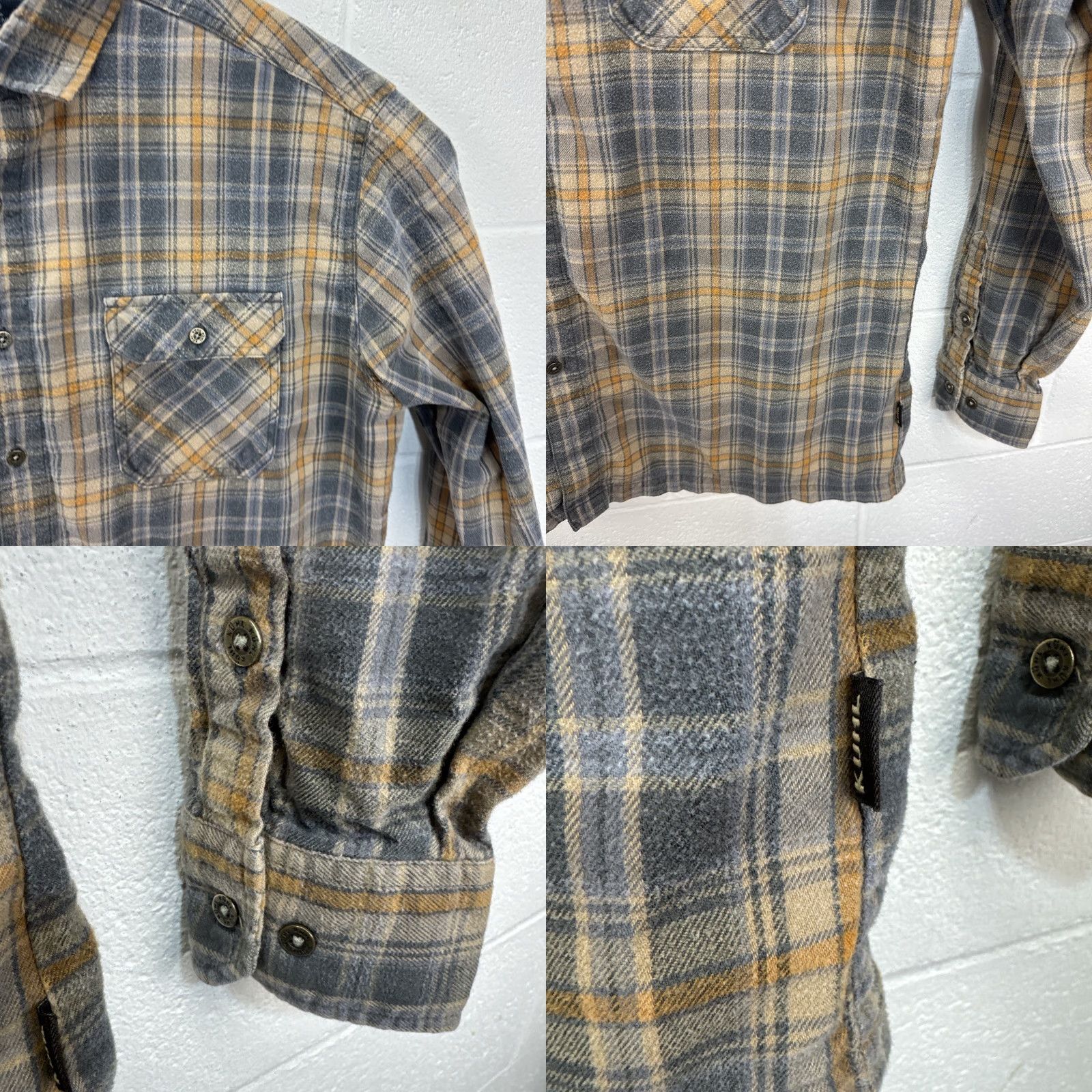 Vintage Kuhl Dillingr Flannel Shirt Mens XL Brown Grey Plaid Button Down Two Pockets Shirt Size US XL / EU 56 / 4 - 8 Thumbnail