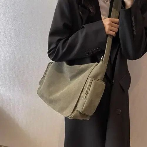 VIBE Streetwear Capacity Canvas Crossbody Shoulder Bag Size ONE SIZE - 2 Thumbnail