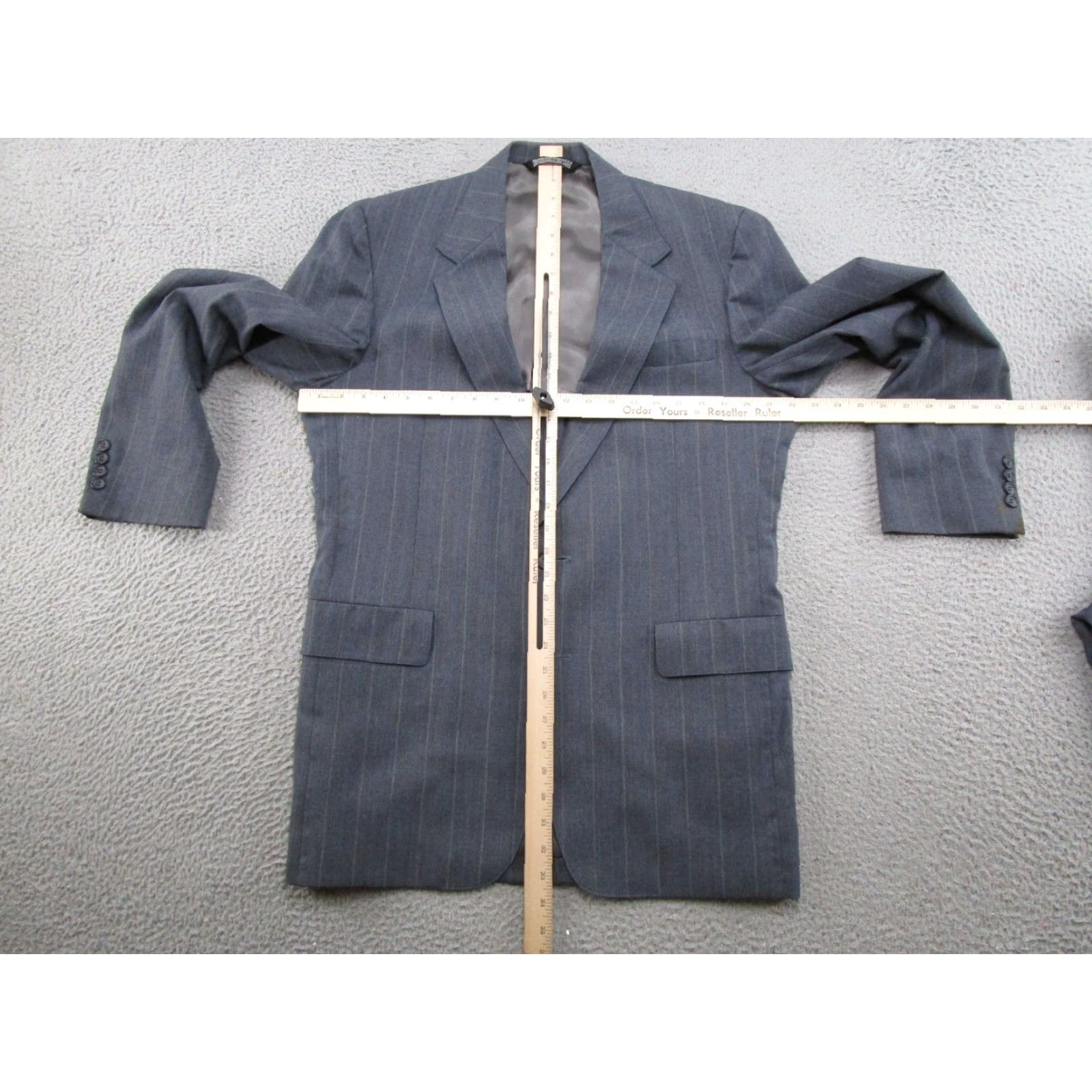 Brooks VINTAGE Christian Brooks Men's Gray Striped 2 Piece Suit Set Size 44 READ Size 44R - 5 Thumbnail