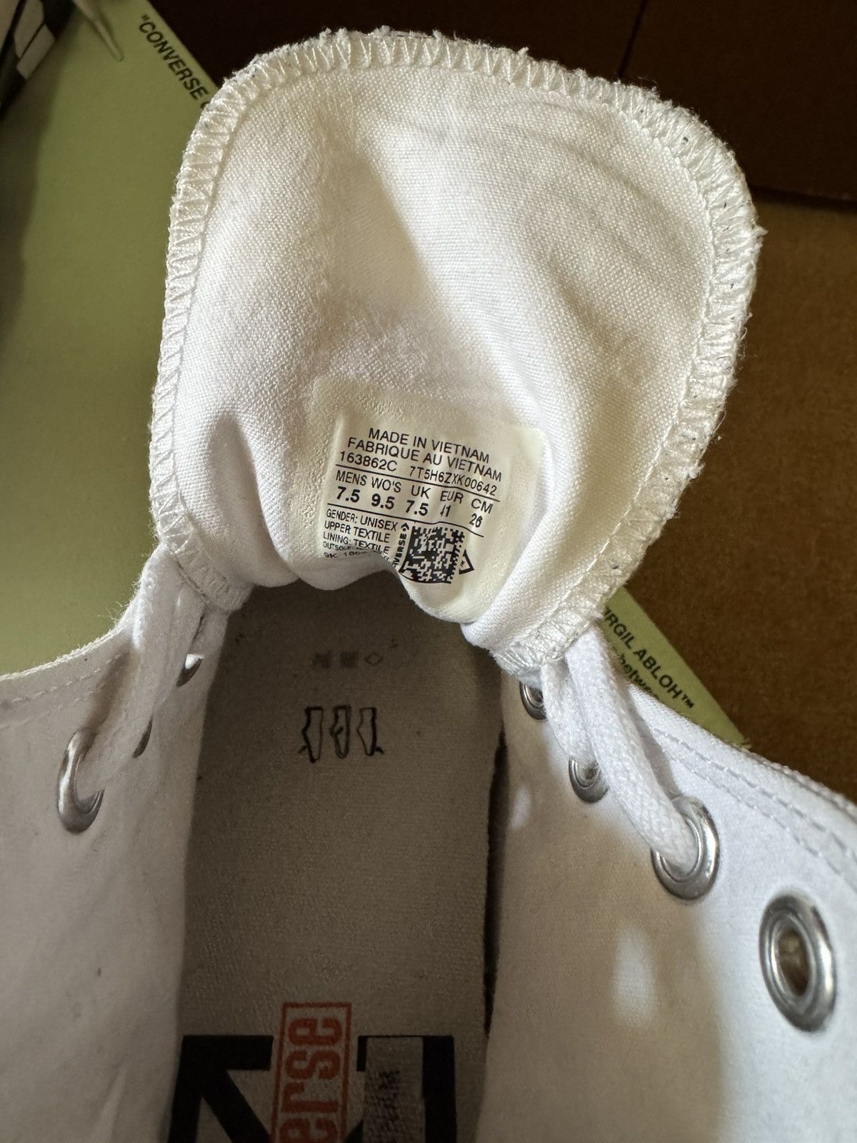 Converse × Off-White Off White Converse Hi Top Size US 7.5 / EU 40-41 - 3 Thumbnail
