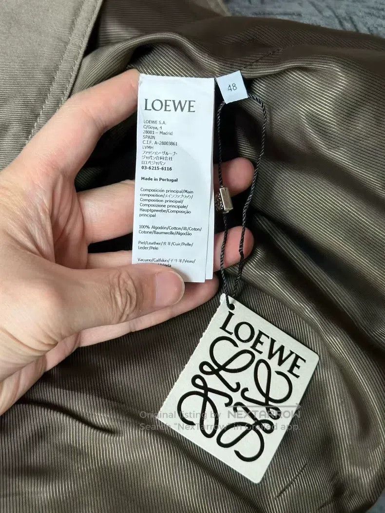 Loewe Loewe Khaki leather patch hooded jacket Size US M / EU 48-50 / 2 - 5 Thumbnail