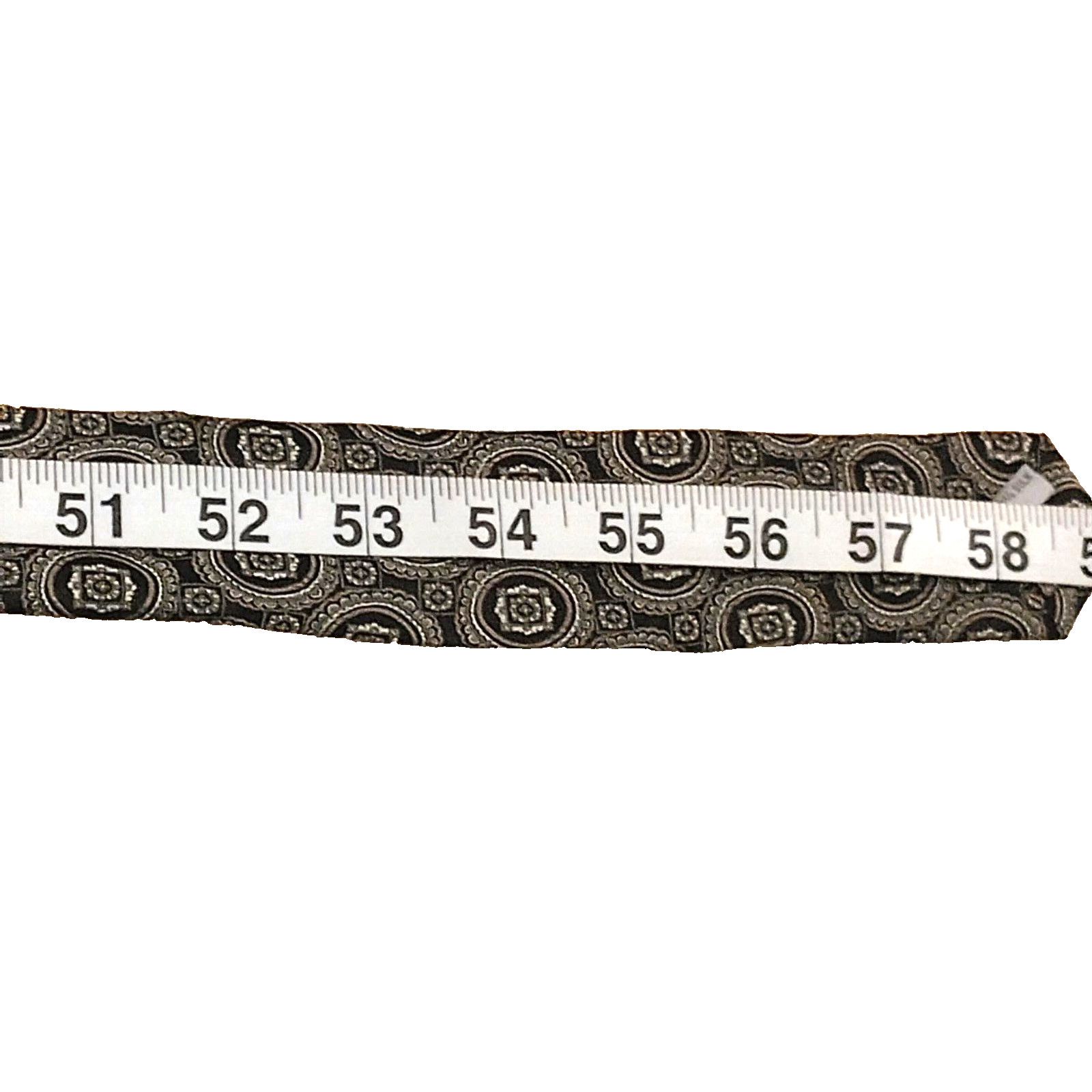 Burma Bibas Burma Bibas Men's Silk 59" Neck Tie Black w/Gold Silver Med. Size ONE SIZE - 6 Thumbnail