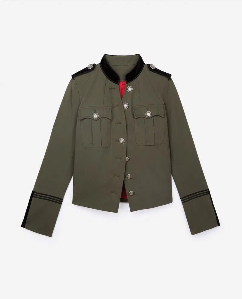 The Kooples The Kooples Short Khaki Military Button pocket Blazer Jacket Size S / US 4 / IT 40 - 2 Thumbnail