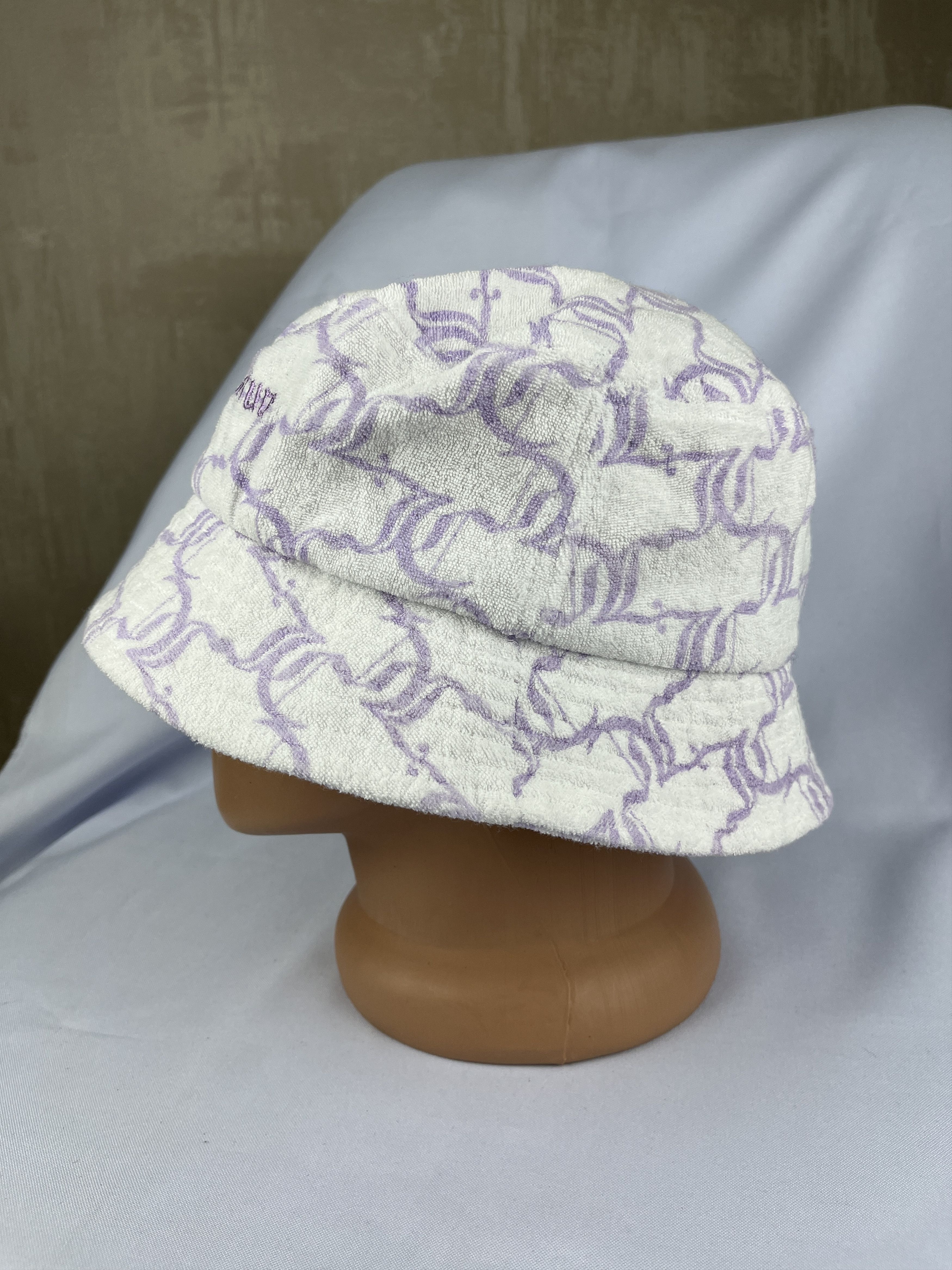 Juicy Couture Jeans Juicy Couture Towel Terry Bucket Hat Cap White Purple Adult Size ONE SIZE - 4 Thumbnail