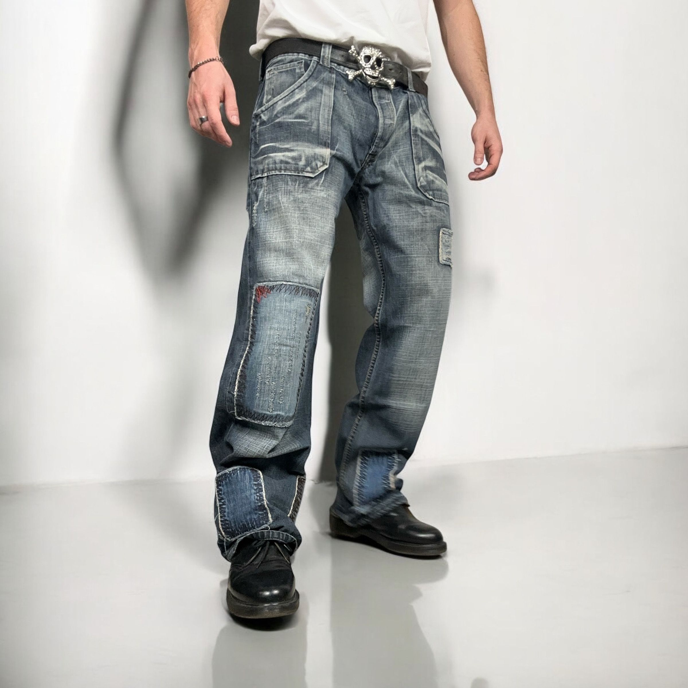 Japanese Brand × Vintage Vintage y2k Reworked Washed Baggy Denim Pants Jeans Size US 36 / EU 52 - 6 Thumbnail
