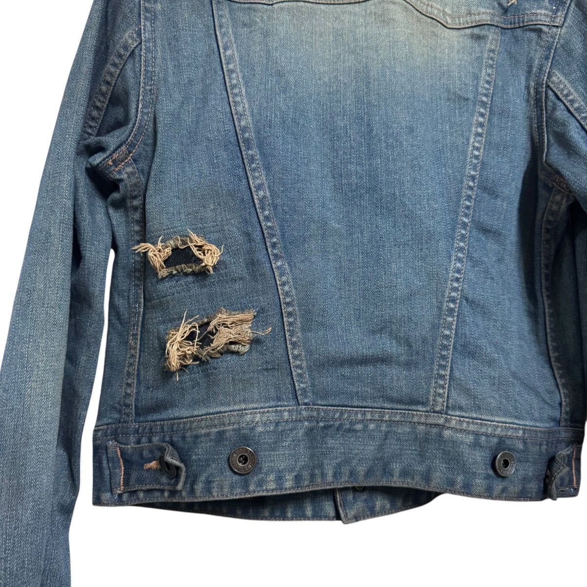 GOA GOA Snakeskin Distressed Denim Jacket Cropped Size XS / US 0-2 / IT 36-38 - 9 Thumbnail
