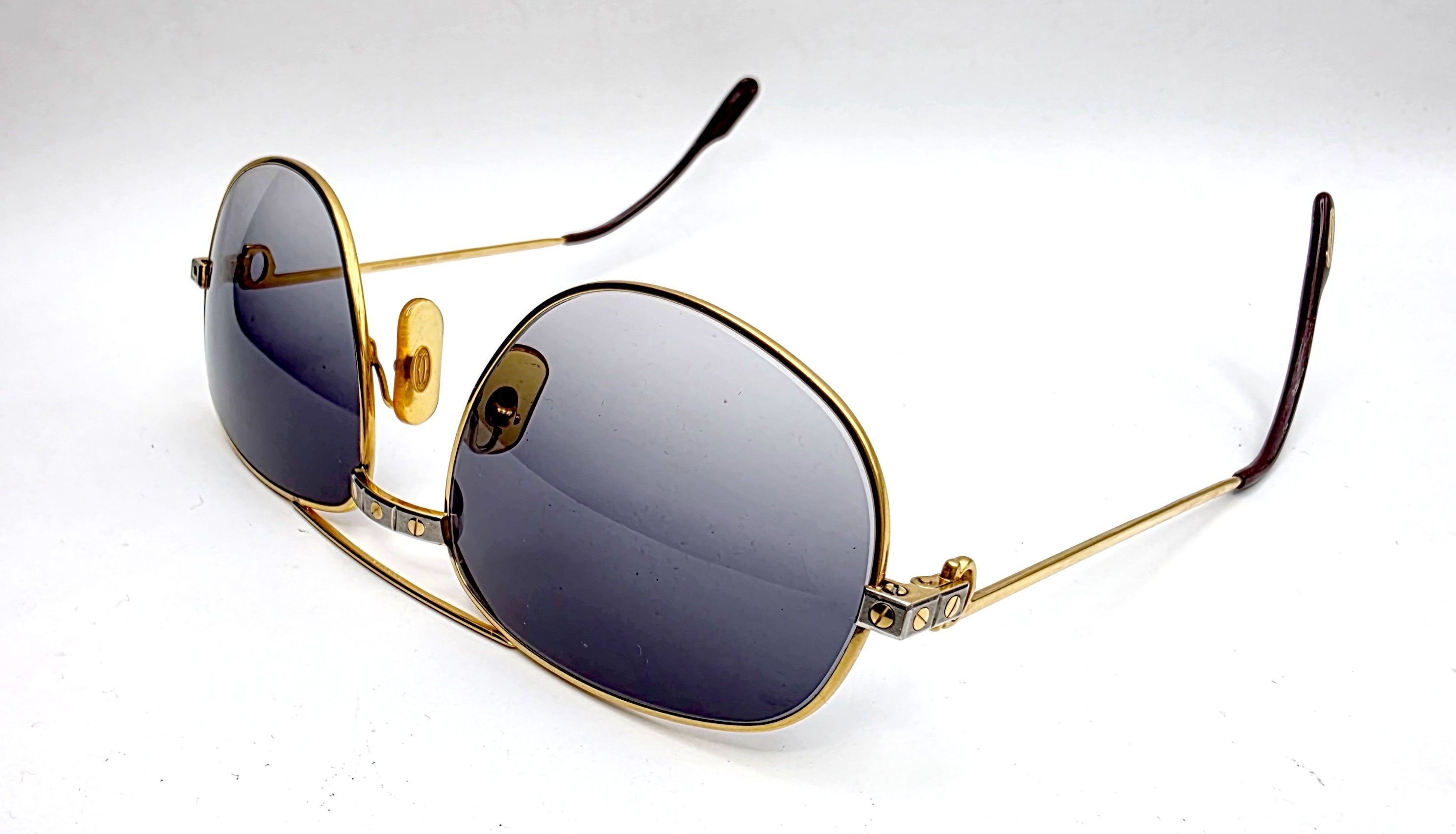 Cartier 🔴 Vintage Cartier Romance Santos Sunglasses Gold Plated Size ONE SIZE - 10 Thumbnail