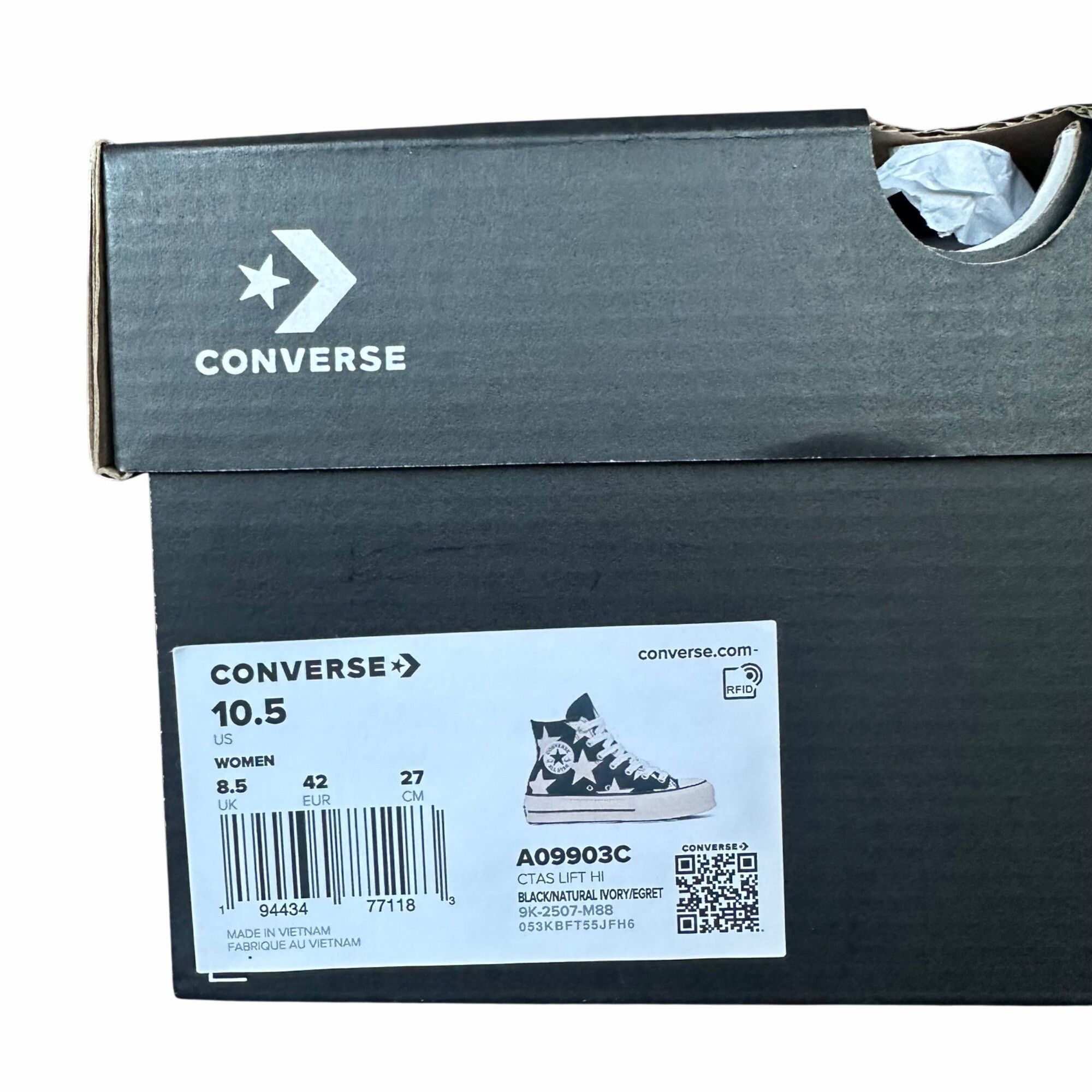 Converse ⭐Converse Chuck Taylor All Star Lift Platform Hi Large Stars Size US 10.5 / IT 40.5 - 10 Thumbnail