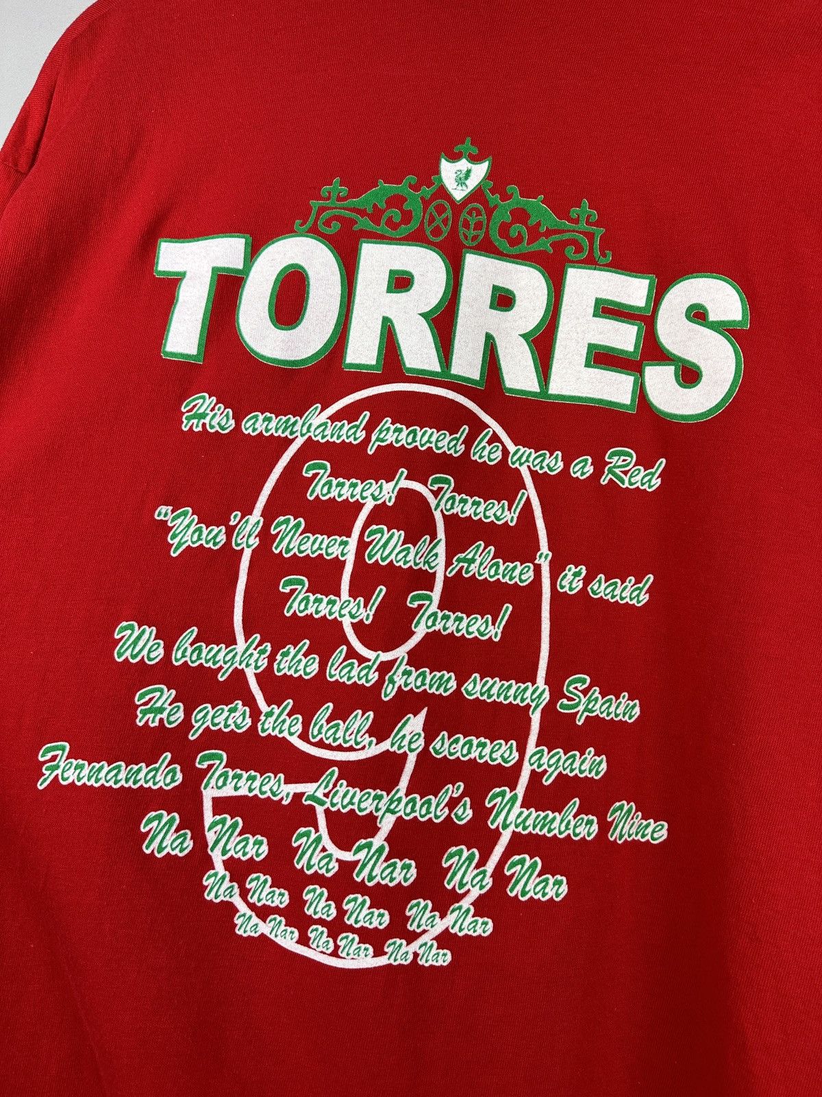 Vintage 9# Torres Liverpool Fan Soccer Football T-shirt Size US L / EU 52-54 / 3 - 14 Thumbnail