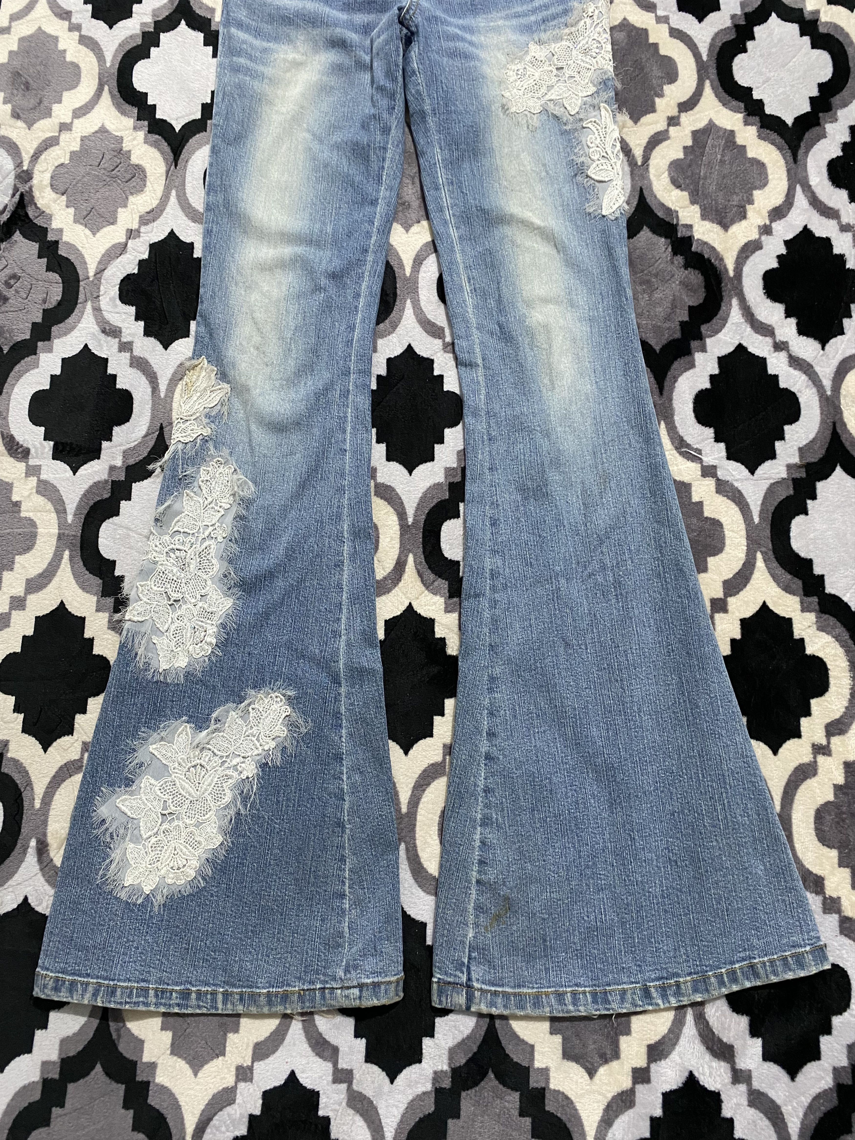 If Six Was Nine X CHROMOSOME IN X distressed patchwork flared LGB style Size US 30 / EU 46 - 3 Thumbnail