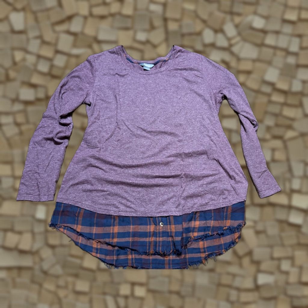 Vintage Naturals Shirt Women's Size XL Red Blue Orange Plaid Long Sleeve Shirt Size XL / US 12-14 / IT 48-50 - 1 Thumbnail