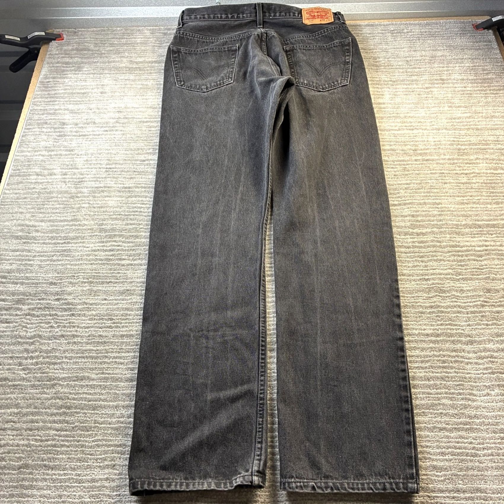 Levi's Levi's 505 Jeans Mens Straight Denim Pants 36x36 Black Casual Work Wear 5-Pocket Belt Loops Button Zip Regular Fit Medium Wash Solid Cotton Size US 36 / EU 52 - 2 Thumbnail