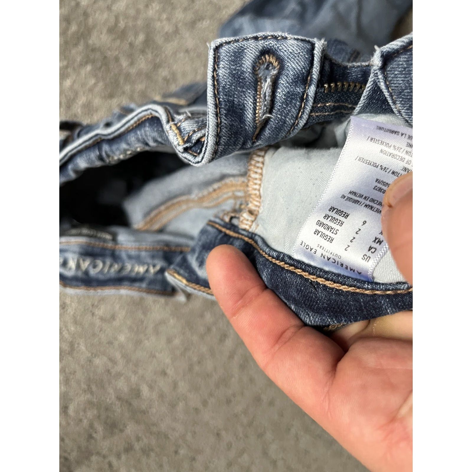 American Eagle Outfitters American Eagle Highest Rise Jegging Blue Jeans Women Size 2 Regular Ankle Zip Size 26" / US 2 / IT 38 - 6 Thumbnail