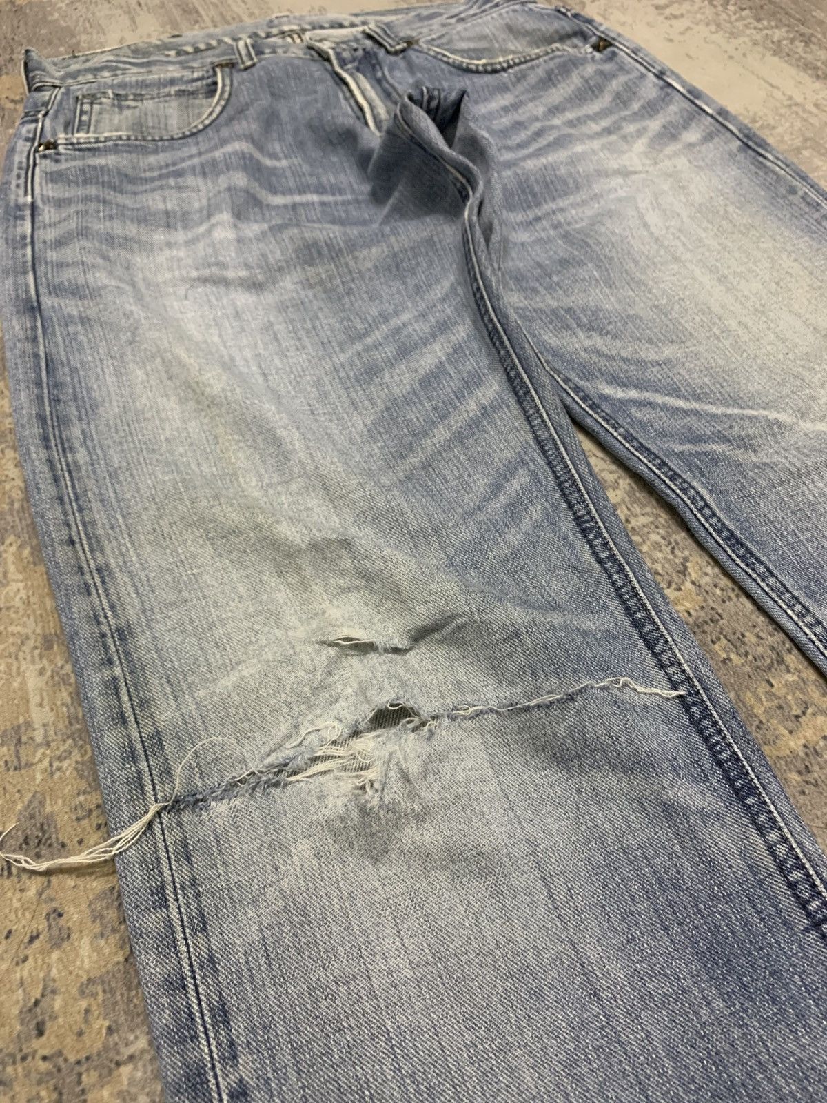 Japanese Brand Vintage Lee Rusty Distressed Regular Straight Jeans Size US 32 / EU 48 - 3 Thumbnail