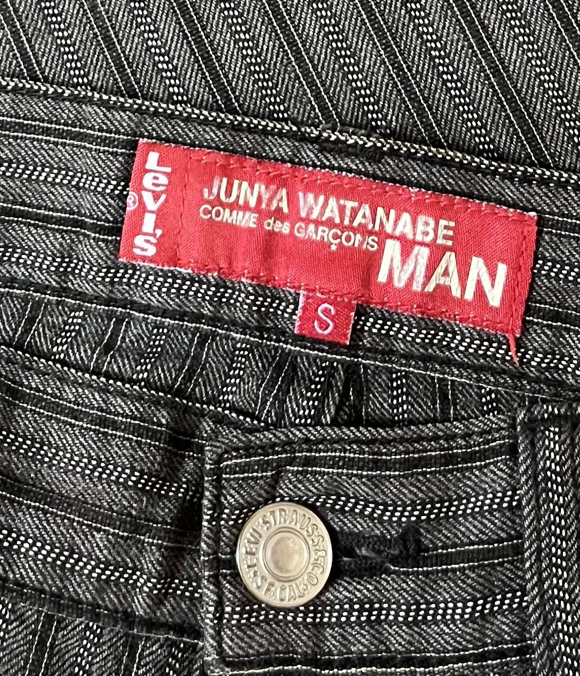 Comme des Garcons Junya watanabe cdg man x levi’s AD2005 striped denim jeans Size US 31 - 7 Thumbnail