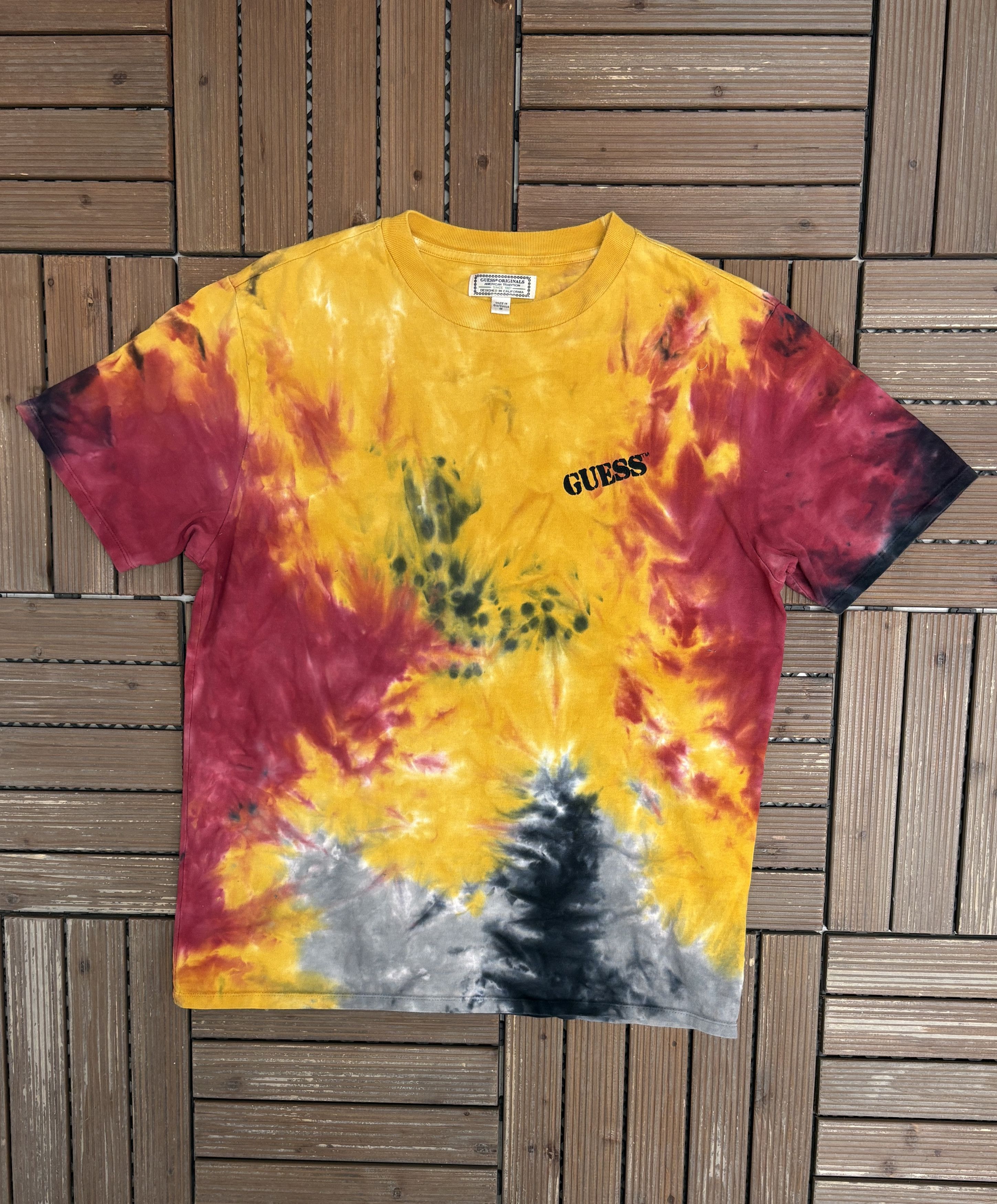 Guess Guess Tie Dye Flags Yellow T-Shirt Tee Size US M / EU 48-50 / 2 - 1 Thumbnail