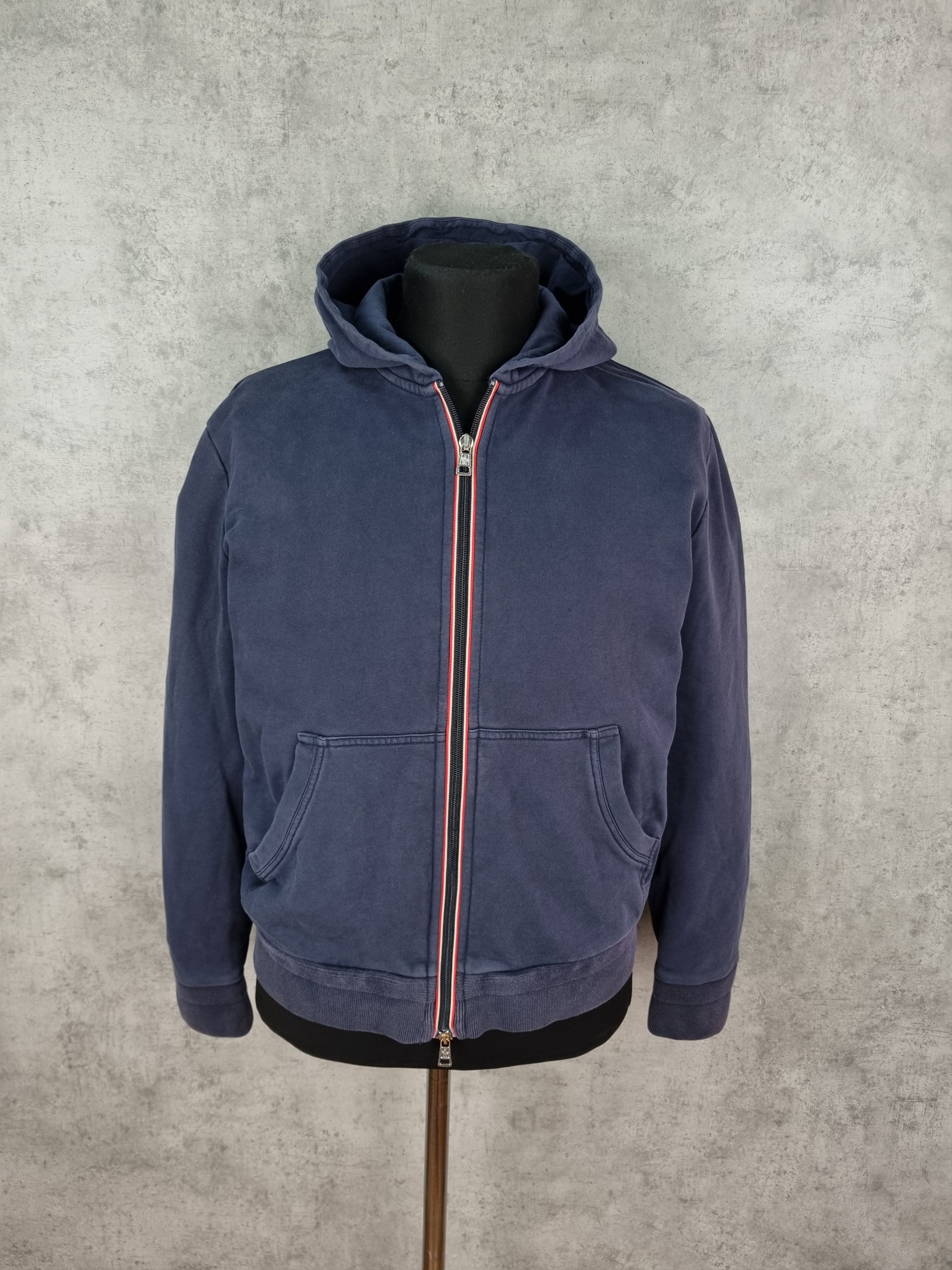 Moncler × Vintage Faded Moncler Knitted Zip Up Hoodie Size US M / EU 48-50 / 2 - 7 Thumbnail