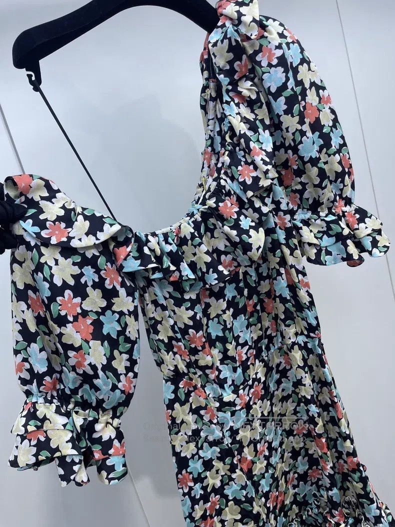 Saint Laurent Paris Saint Laurent Paris Floral off-shoulder dress Size XS / US 0-2 / IT 36-38 - 5 Thumbnail