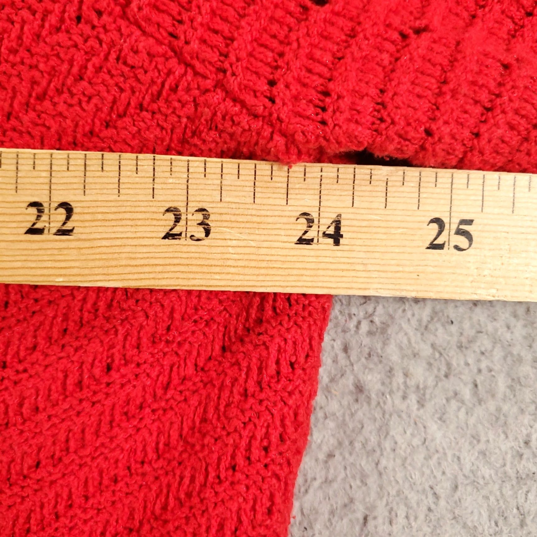 Vintage Womens Red Sweater 2X Pullover Knit Open Puff Sleeve Boat Neck Knit Style Boho Knox Rose Size XXL / US 16-18 / IT 52-54 - 4 Thumbnail