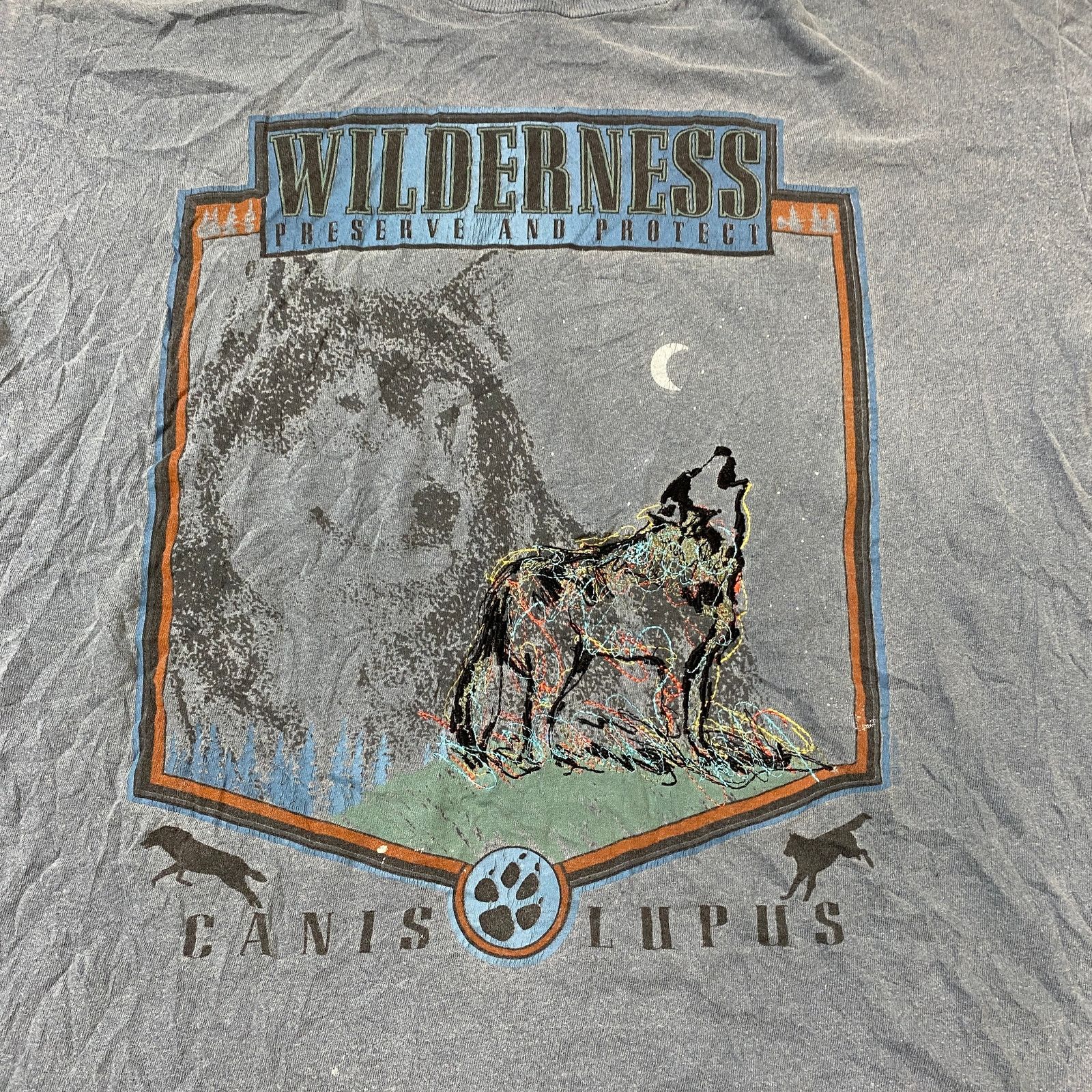 Vintage VTG Hugger Wilderness Preserve Wolf Embroidered T Shirt XL Size US XL / EU 56 / 4 - 2 Thumbnail