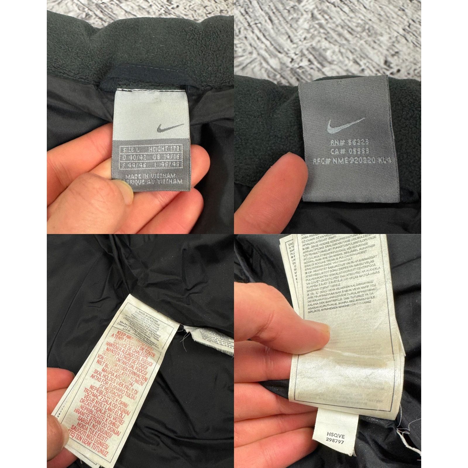 Nike Nike Women's Black White Swoosh Full Zip Puffer Jacket Large Size L / US 10 / IT 46 - 3 Thumbnail