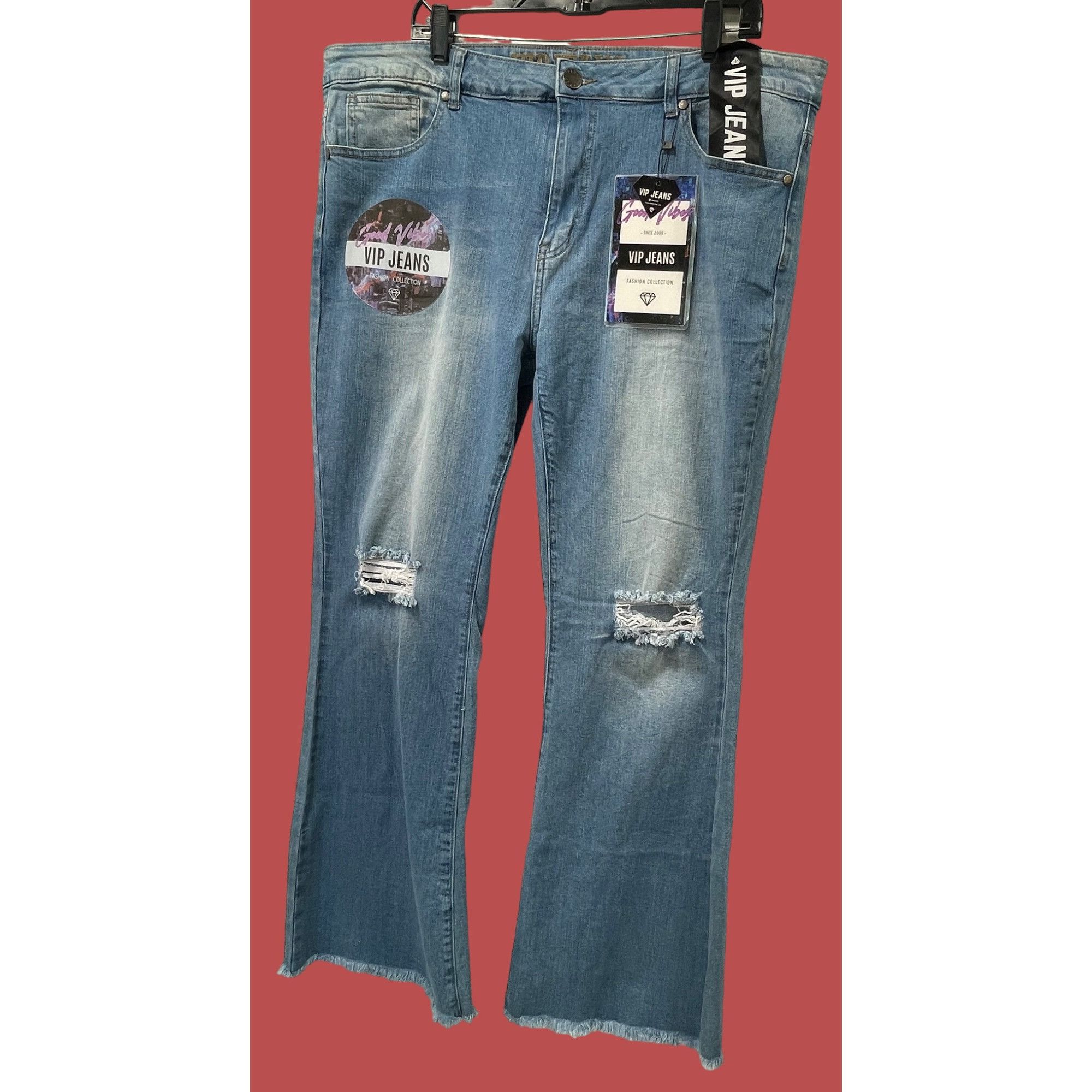Other Rue + - Women's Sculpting Stretch Jeans Distressed - Blue Wa Size 41" - 15 Thumbnail
