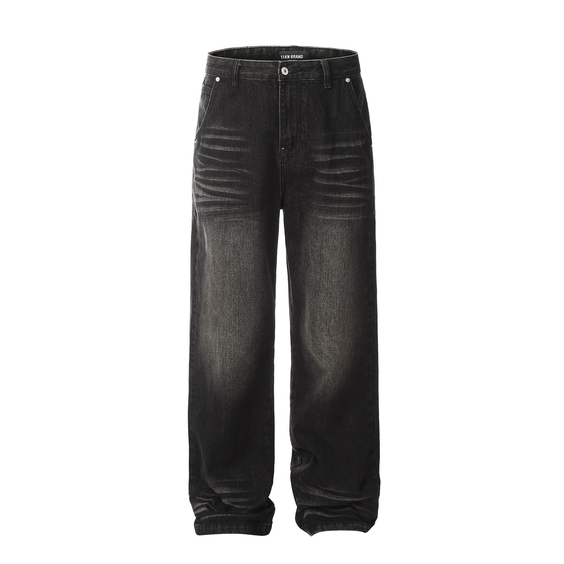 Vintage Men's washed vintage straight distressed wide-leg jeans Size US 32 / EU 48 - 1 Thumbnail