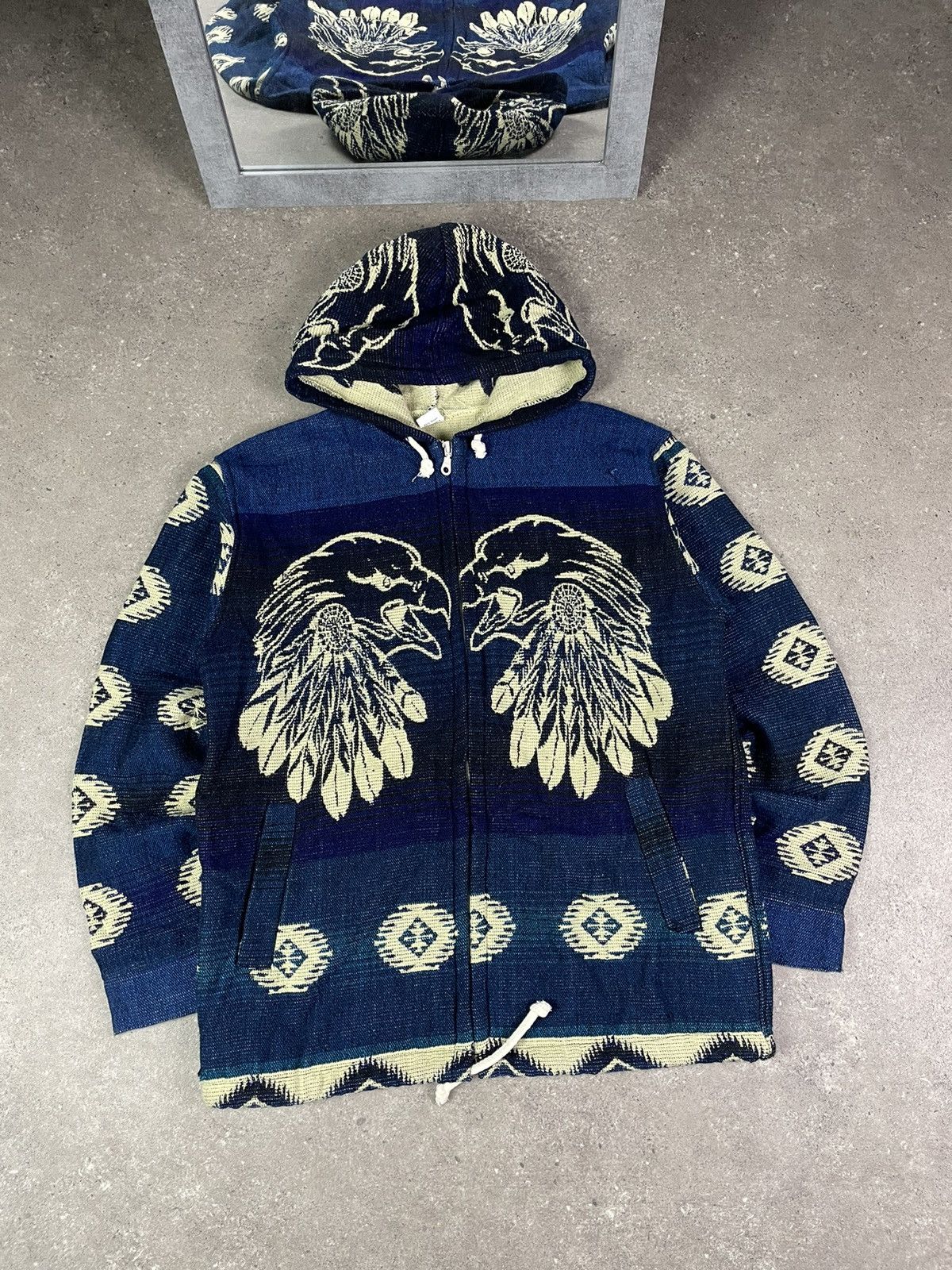 Vintage Vintage 80’s Ecuador Knits All Over Eagle Wool Jacket Size US M / EU 48-50 / 2 - 1 Thumbnail
