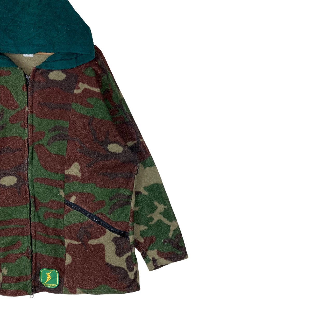 Vintage Vintage Black Spoon Camouflage Full Zipper Hoodie Fleece Size US XL / EU 56 / 4 - 4 Thumbnail