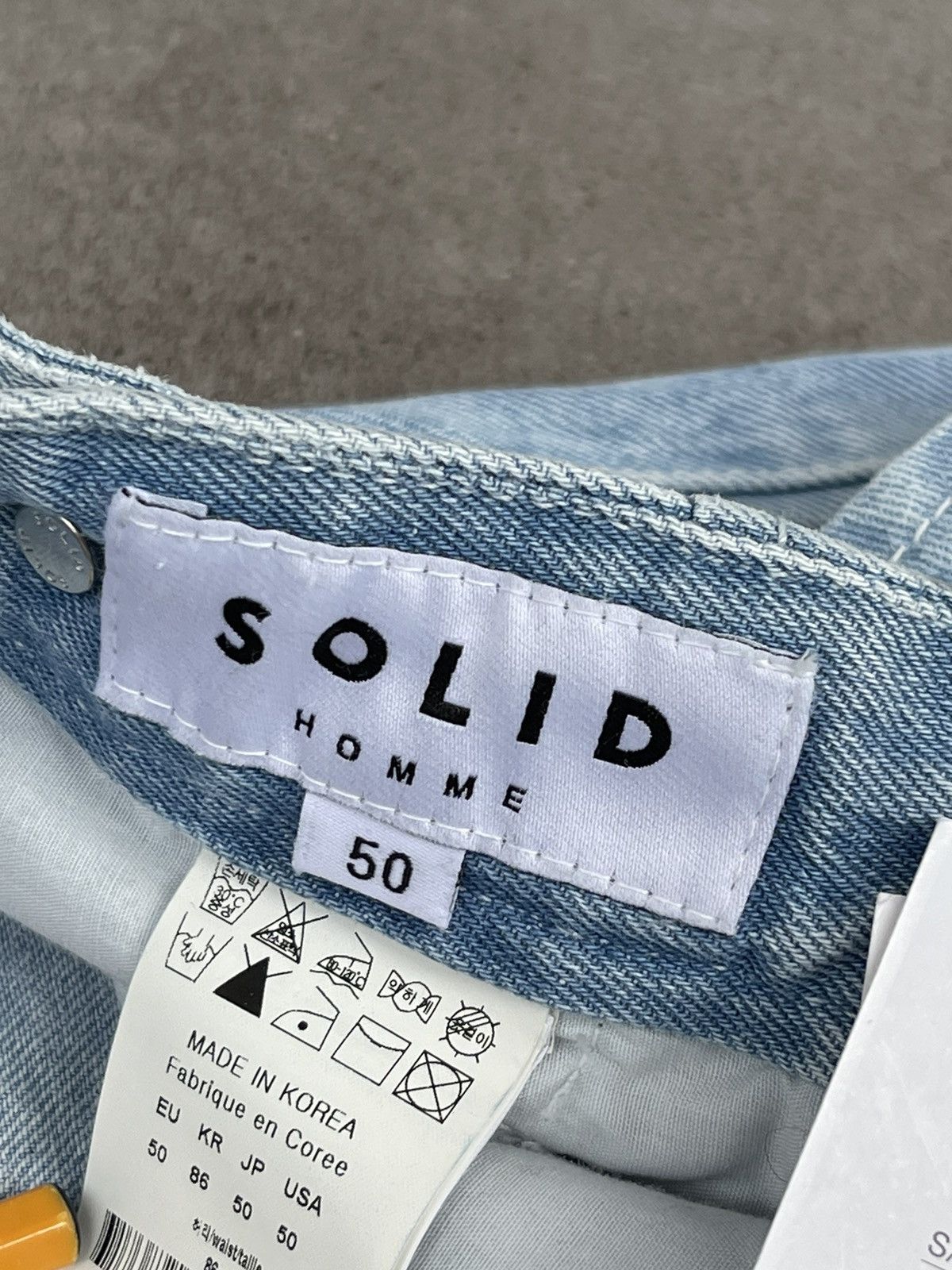 Solid Homme × Wooyoungmi !DS! SS23 Solid Homme Washed Indigo Denim Pants Size US 34 / EU 50 - 18 Thumbnail