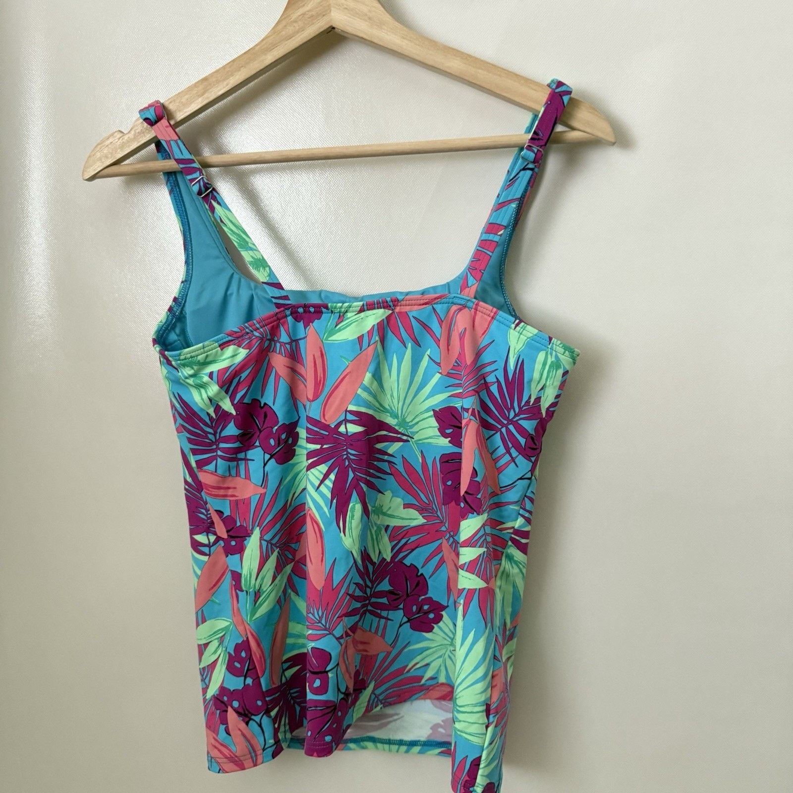 Lands' End Lands End Tropical Palms Wireless Padded Squareneck Tankini Size S / US 4 / IT 40 - 2 Thumbnail