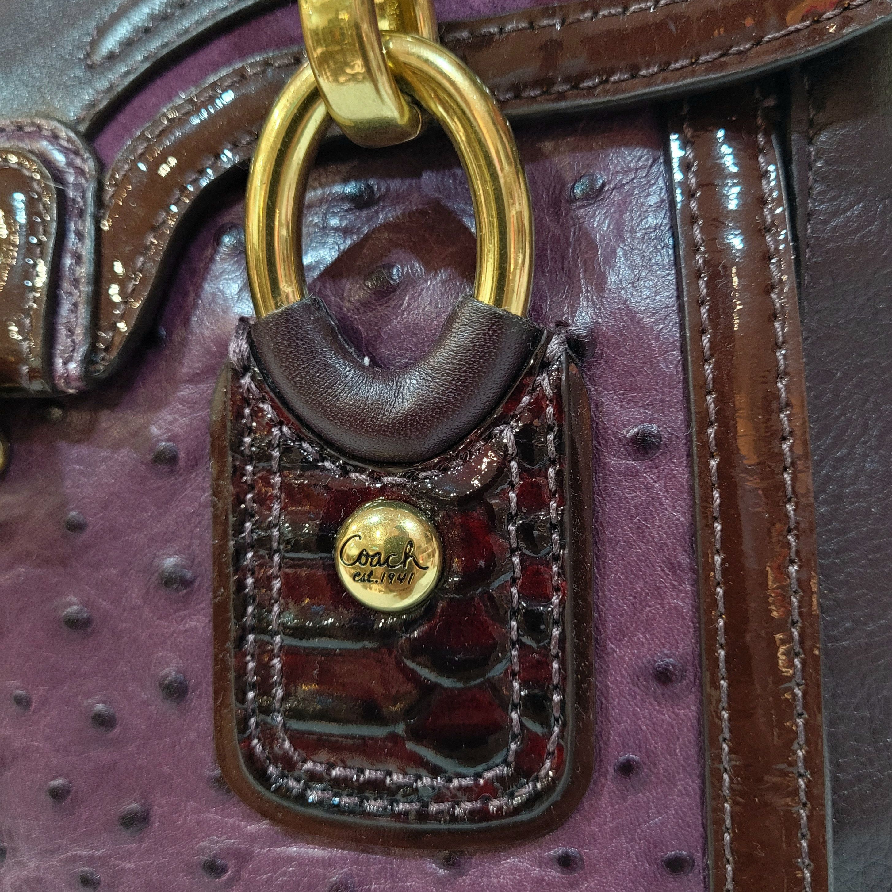 Coach Coach Kristin Spectator Ostrich Embossed Leather Satchel Size ONE SIZE - 14 Thumbnail