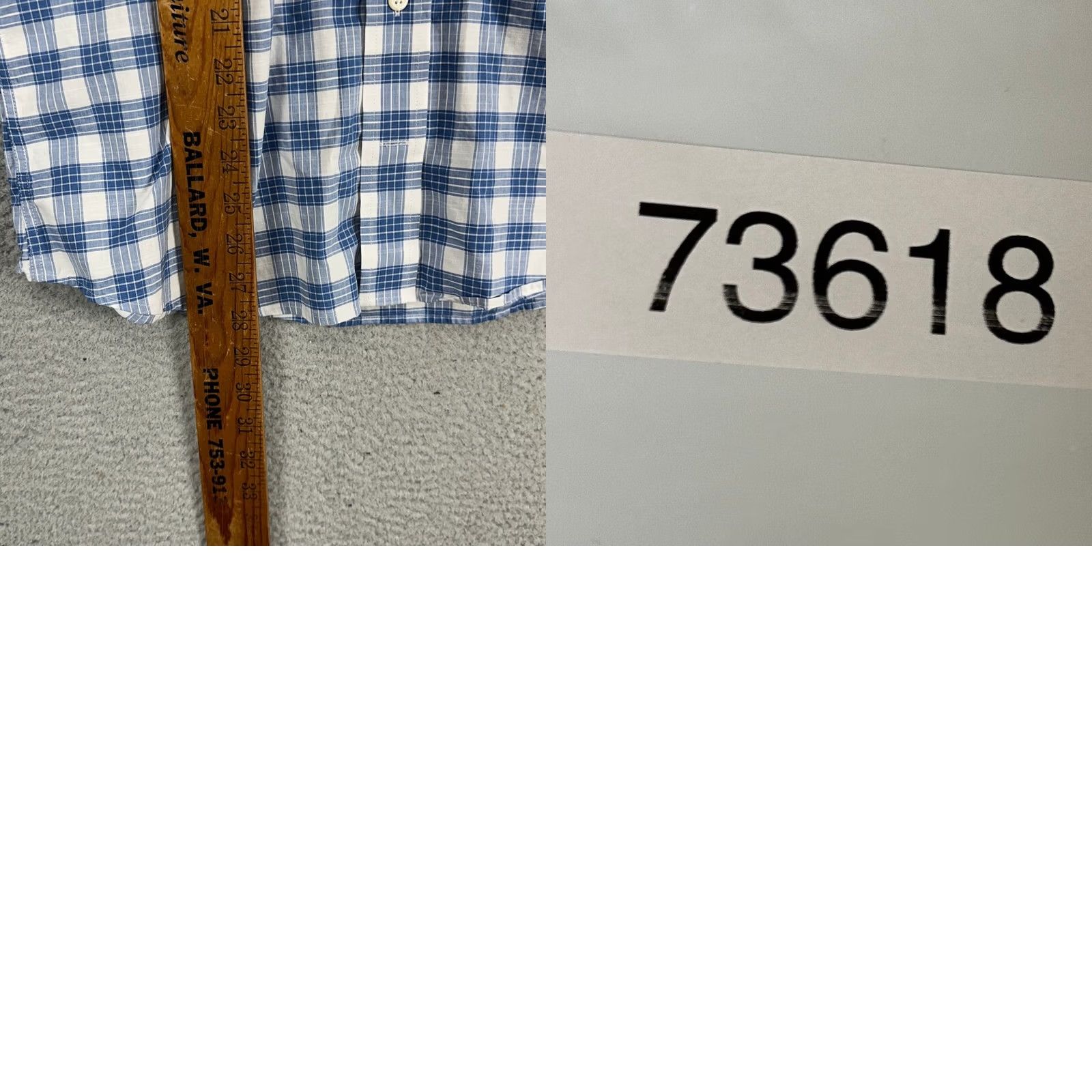 johnnie-O Johnnie-O Hangin Out Mens Button Down Shirt Medium Blue White Plaid Hemp Blend - Size - Pre-Owned Good - Size US M / EU 48-50 / 2 - 8 Thumbnail