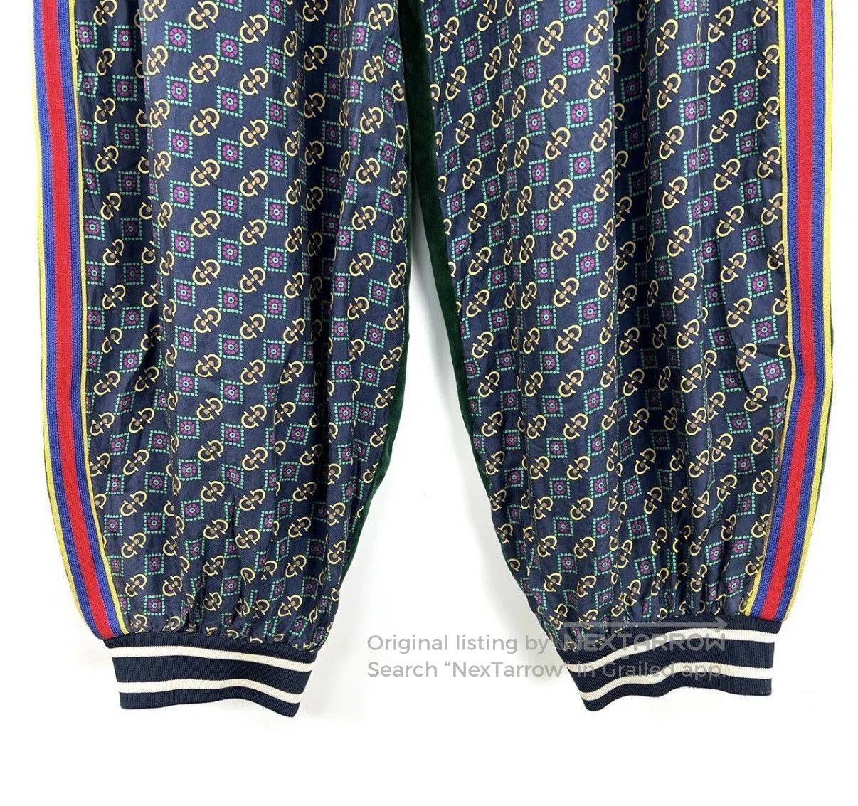 Gucci Blue Patterned Casual Pants with Striped Sides. Size US 34 / EU 50 - 5 Thumbnail