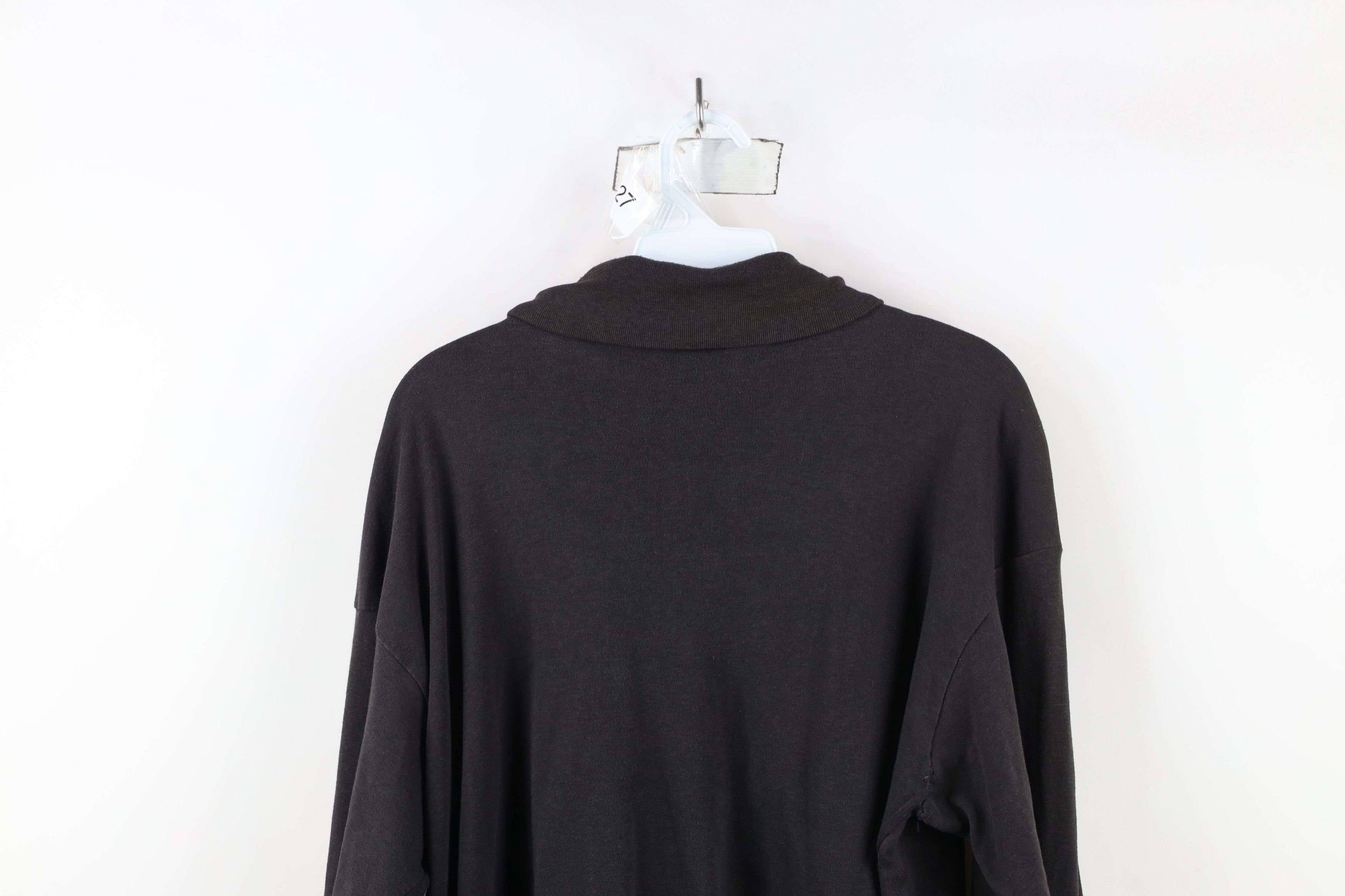 Vintage Vintage 90s Streetwear Blank Turtleneck T-Shirt Black USA Size US XL / EU 56 / 4 - 13 Thumbnail