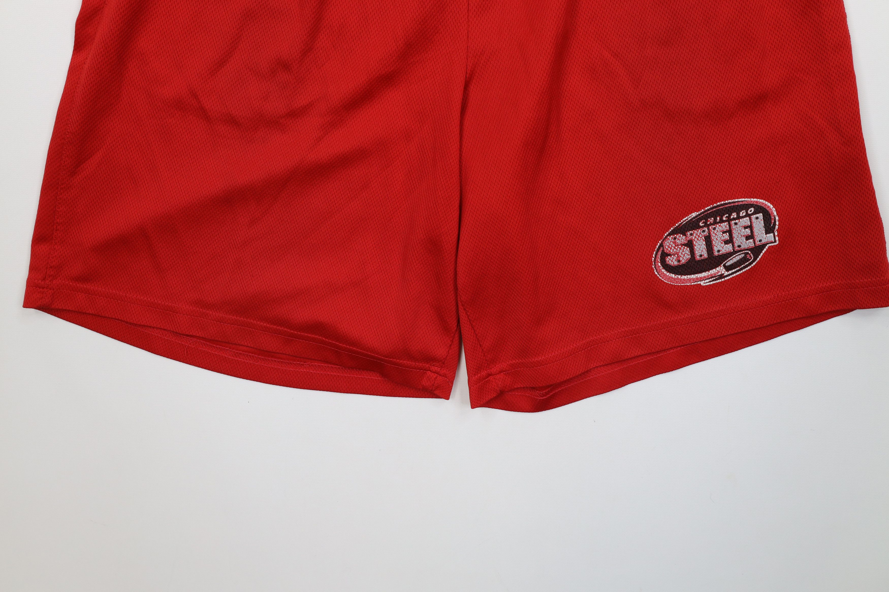 Vintage Vintage Y2K USHL Team Issued Chicago Steel Hockey Shorts Red Size US 32 / EU 48 - 4 Thumbnail