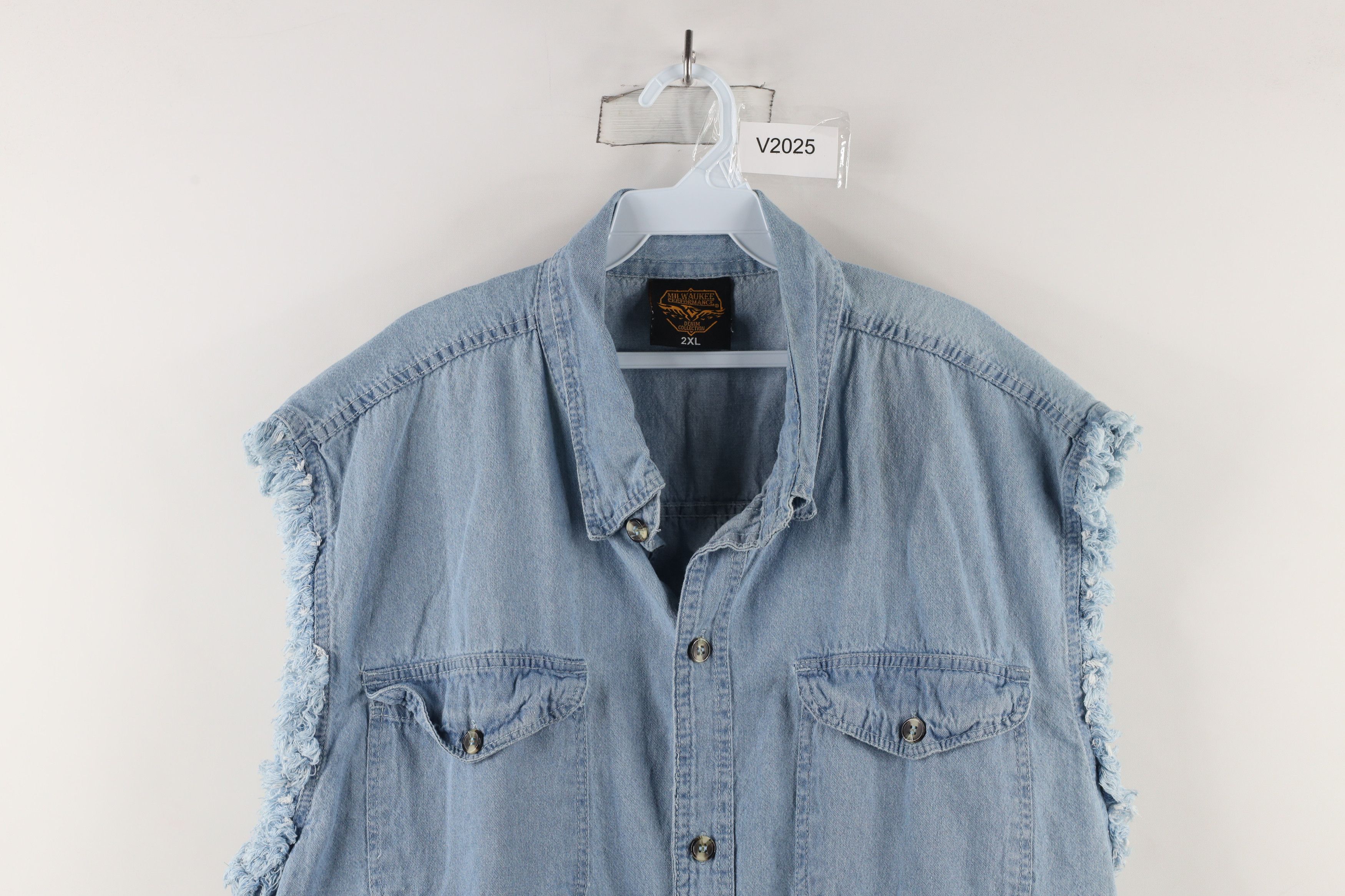 Vintage Vintage 90s Streetwear Motorcycle Denim Button Shirt Blue Size US XXL / EU 58 / 5 - 2 Thumbnail